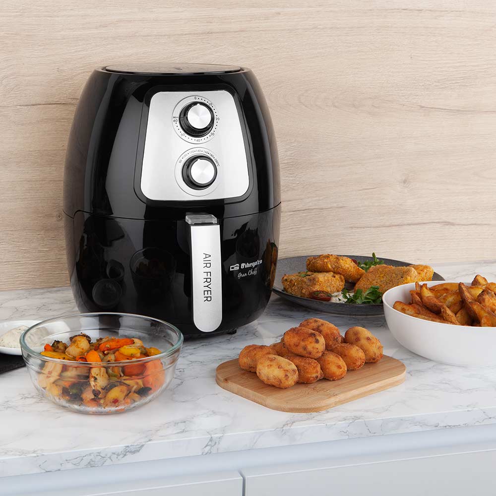 Freidora sin aceite Orbegozo FDR 60 con capacidad para 4 litros - Negro Negro-3