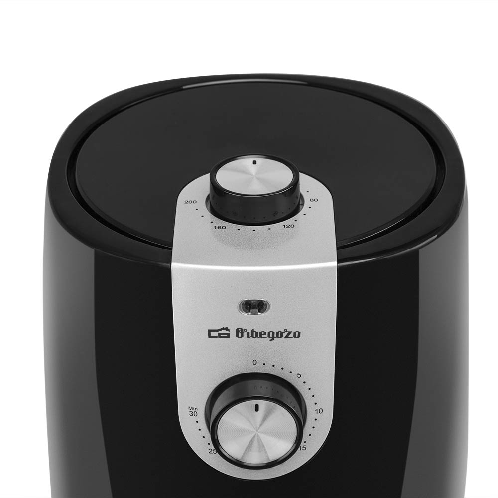 Freidora de aire sin aceite Orbegozo FDR 27 con capacidad para 2,5 litros - Negro Negro-2