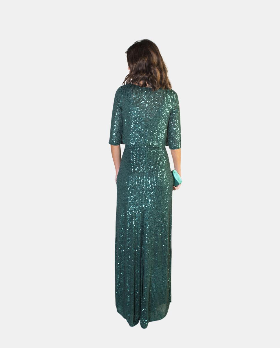 Chaqueta de mujer de lentejuelas con manga midi - Veneno en la piel - Verde Verde-2