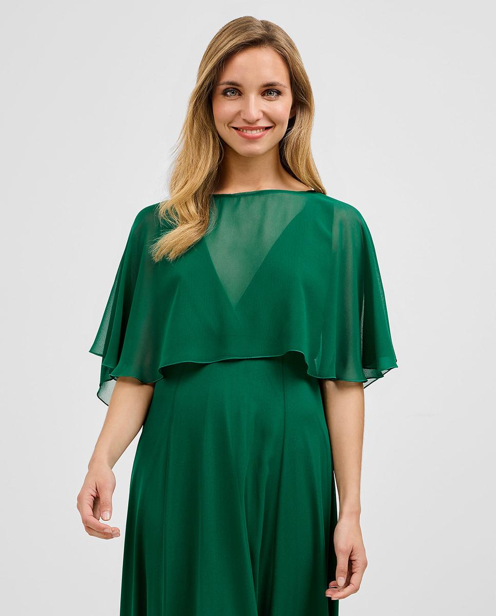 Cubre hombros de mujer tipo capa de gasa - Veneno en la piel - Verde Verde-2