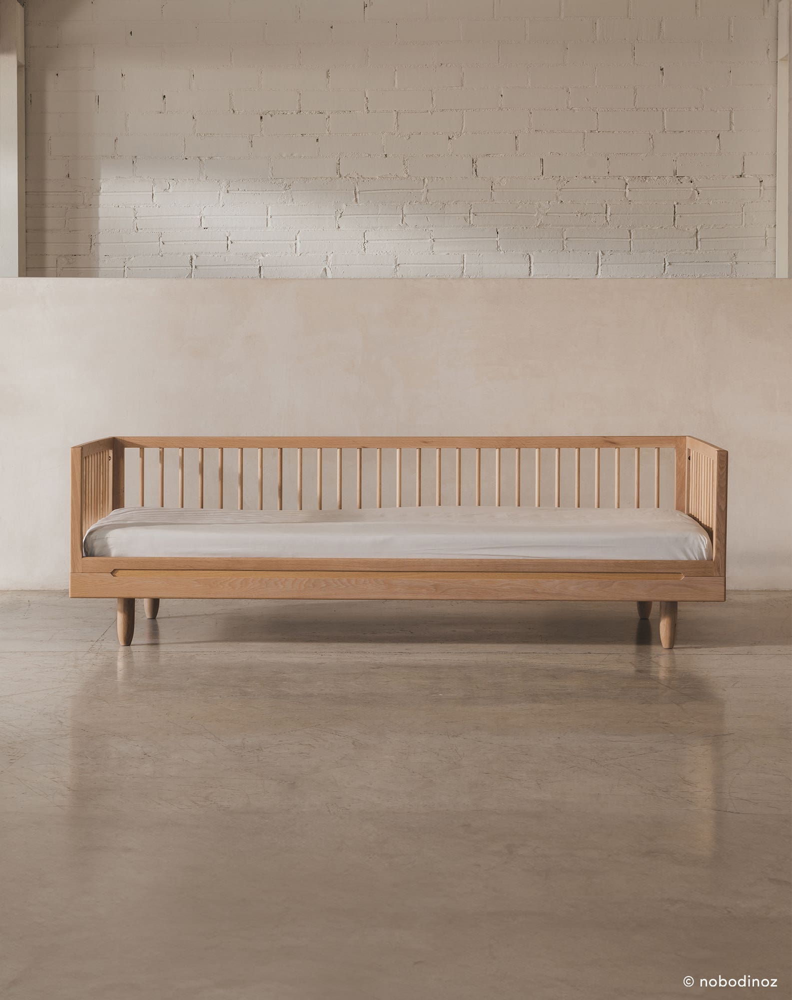 Cama adulto de roble macizo + extensión sofa Nobodinoz Pure Natural-2