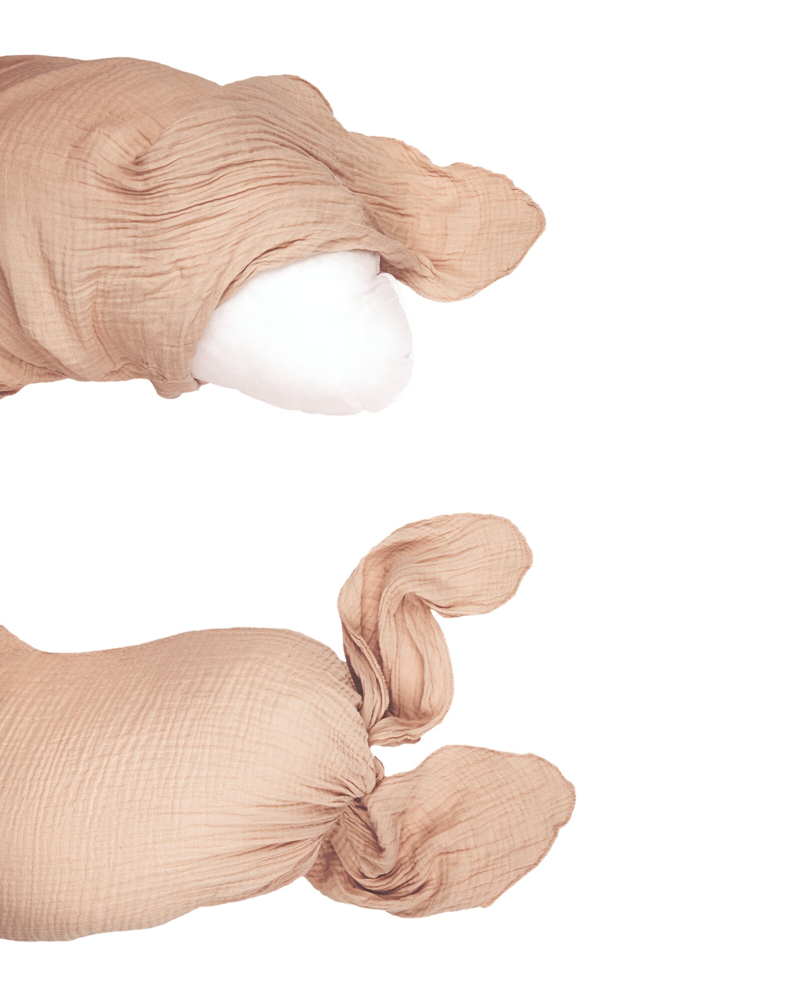 Imagen 2 de Cojín de maternidad de doble gasa de algodón lavado Nobodinoz Wabi-Sabi - Rosa Nude Rosa Nude