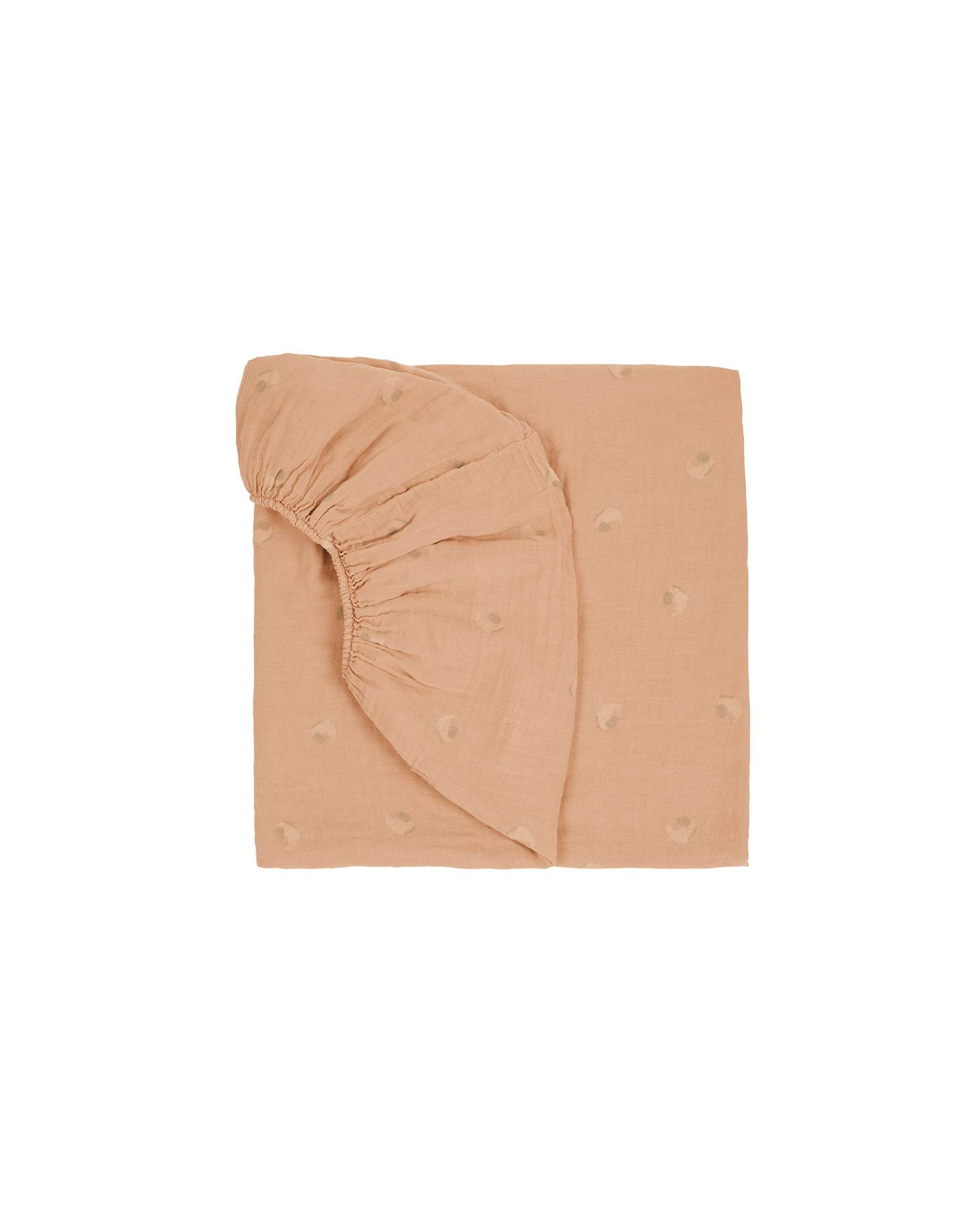 Sábana bajera bebé de doble gasa de algodón lavado Nobodinoz Wabi-Sabi - Rosa palo Rosa palo-1