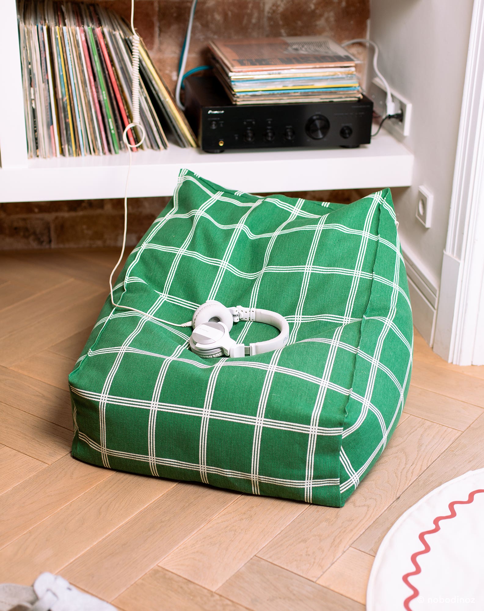 Sillón puf - Nobodinoz - talla kid - Vibes Verde oscuro Verde oscuro-3