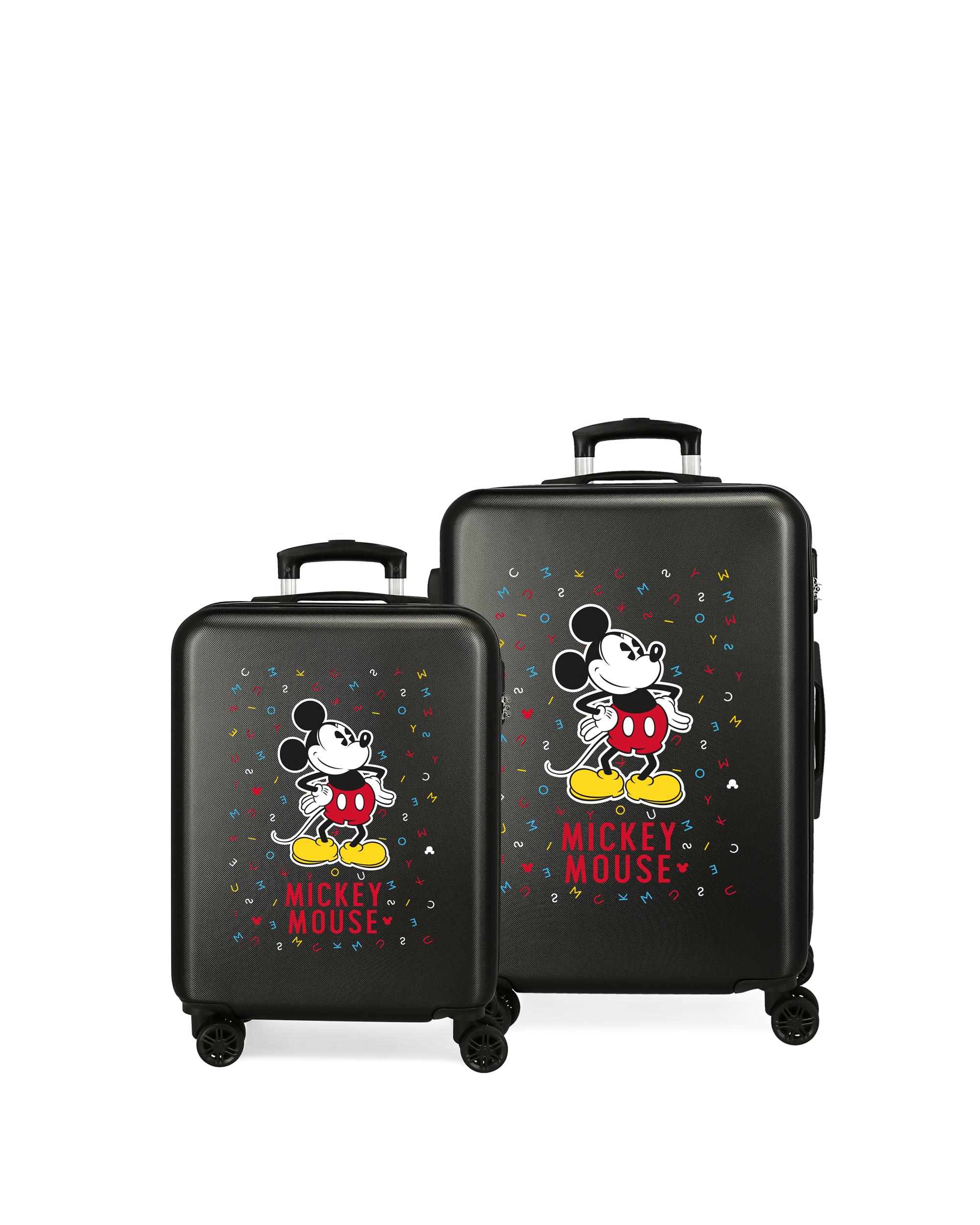 Imagem 0 de Conjunto de bagagem (cabina e média) Mickey Letras rígidas com capacidade de 104L