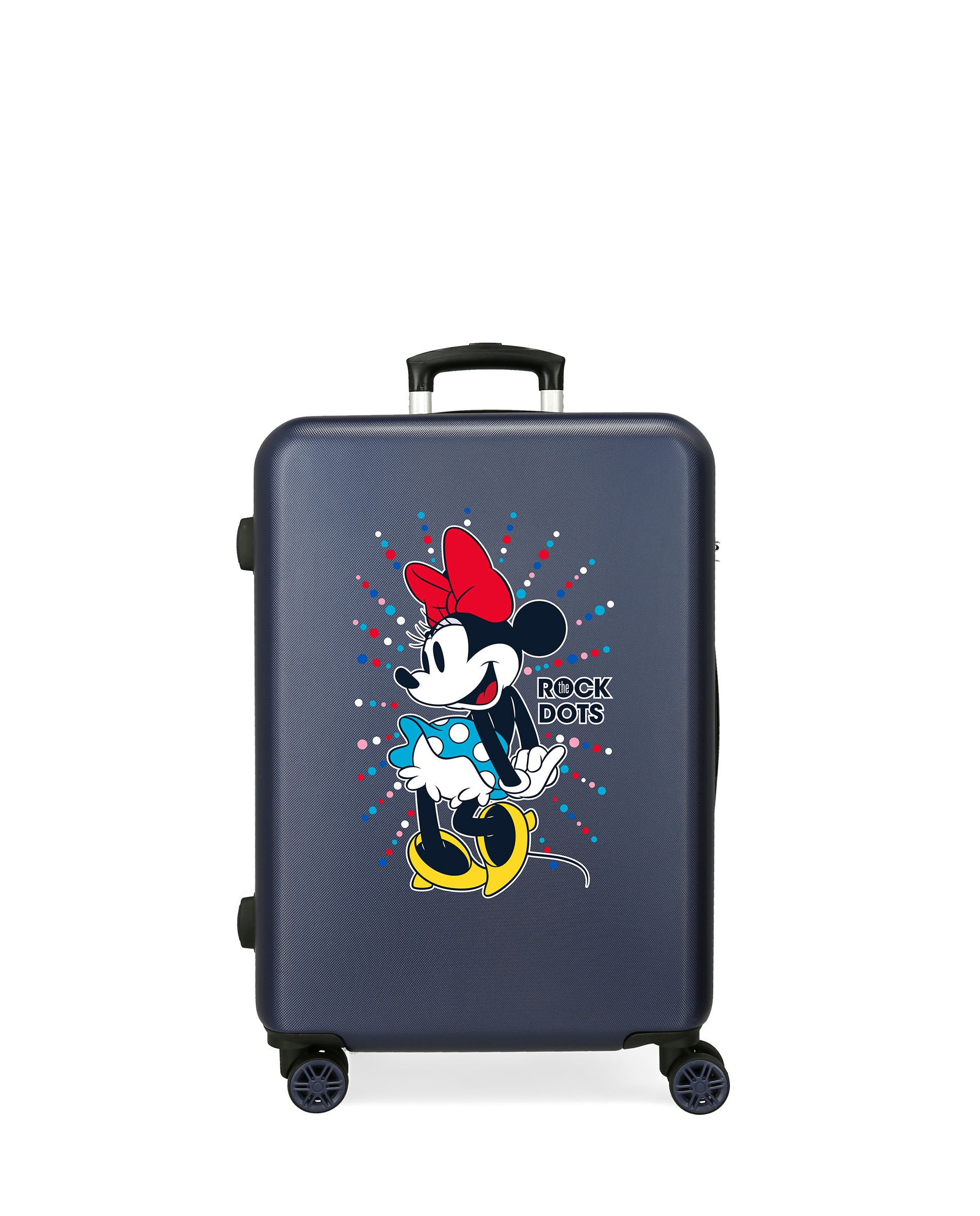 Disney - Maleta mediana infantil Minnie rígida 65cm Rock Dots rígida con capacidad de 56L.