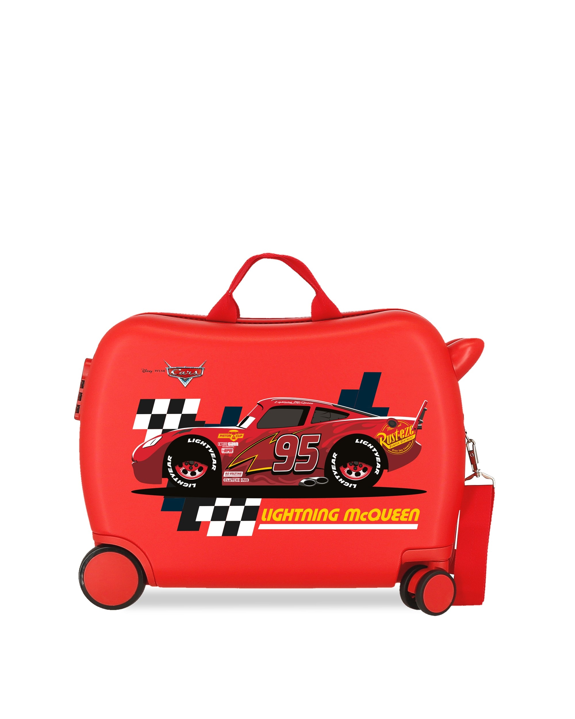 Maleta infantil 2 ruedas multidireccionales cars champ rígida con capacidad de 34l - Disney - Rojo Rojo-1