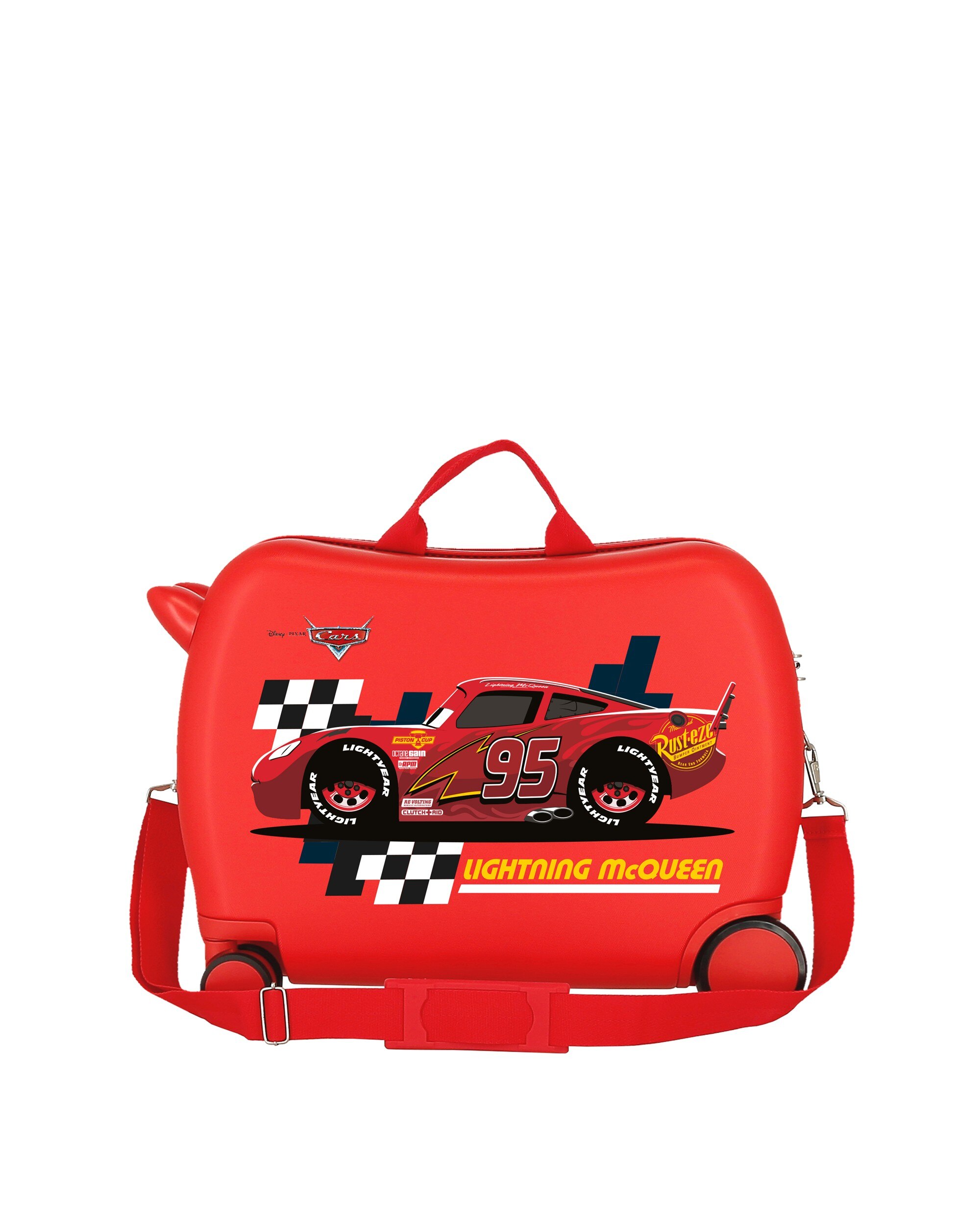 Maleta infantil 2 ruedas multidireccionales cars champ rígida con capacidad de 34l - Disney - Rojo Rojo-3