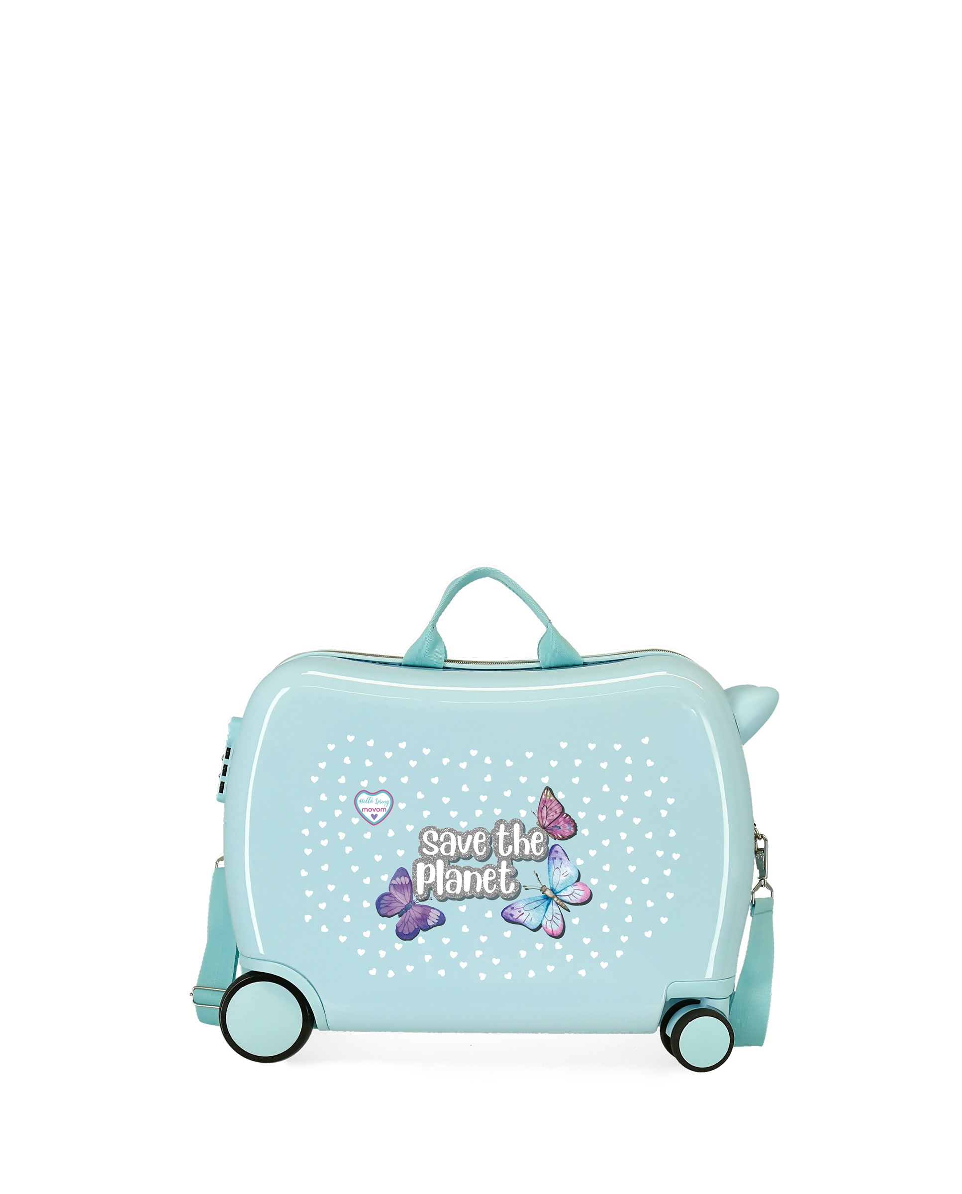 Mala de Cabine Infantil Movom Save The Planet Rígida com Capacidade de 34l Azul-claro-1