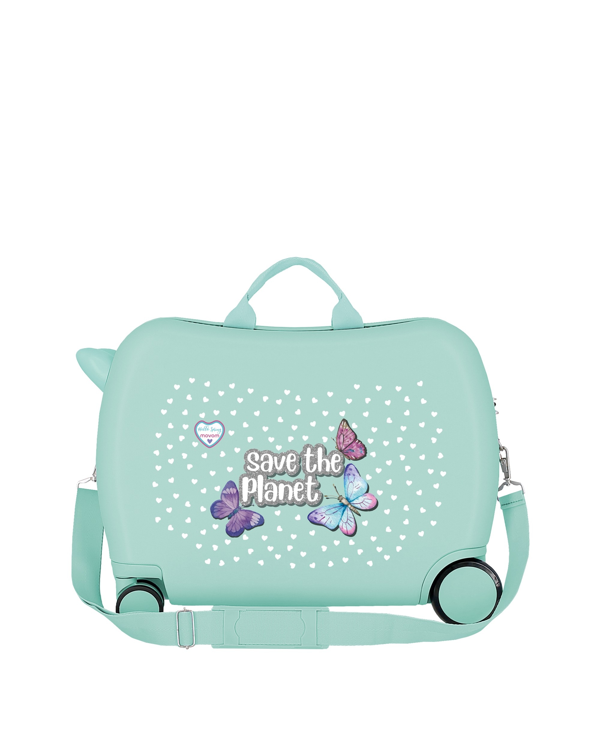 Mala de Cabine Infantil Movom Save The Planet Rígida com Capacidade de 34l Azul-claro-3
