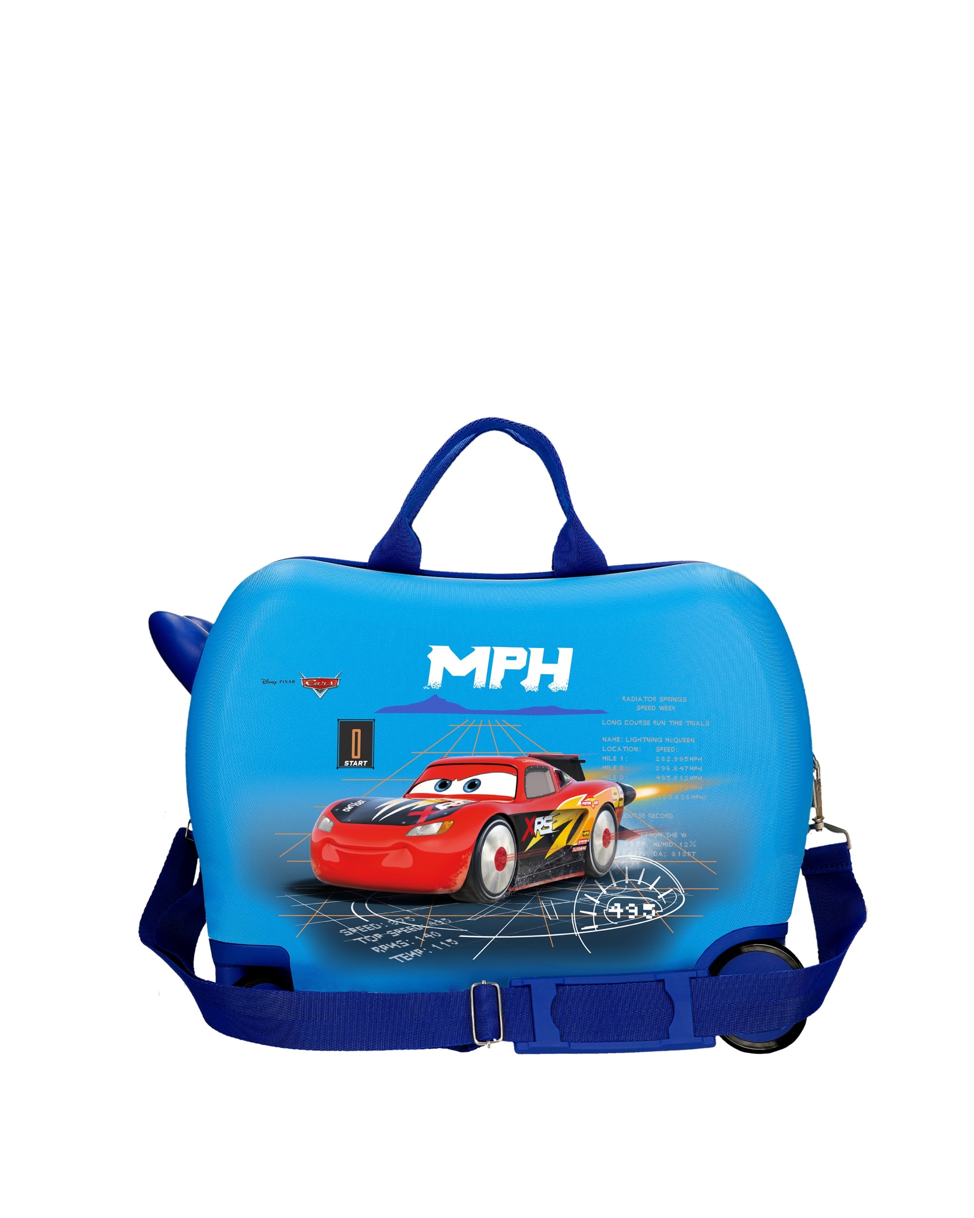 Mala de Cabine Infantil Cars Rocket Racing Rígida com Capacidade de 34l Azul-3