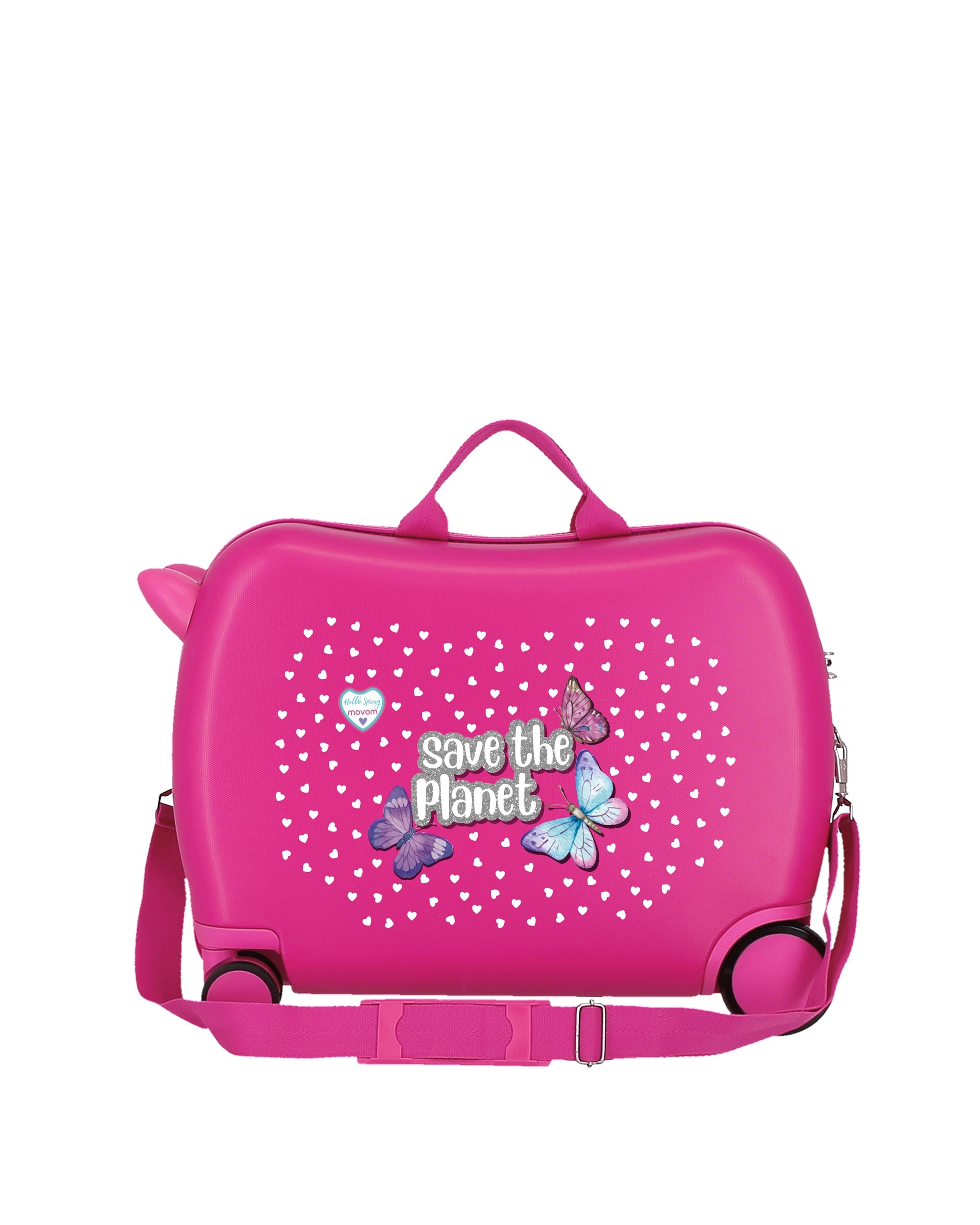 Imagen 3 de Maleta de cabina de niña Movom Save the Planet rígida con capacidad de 34L - Rosa Rosa