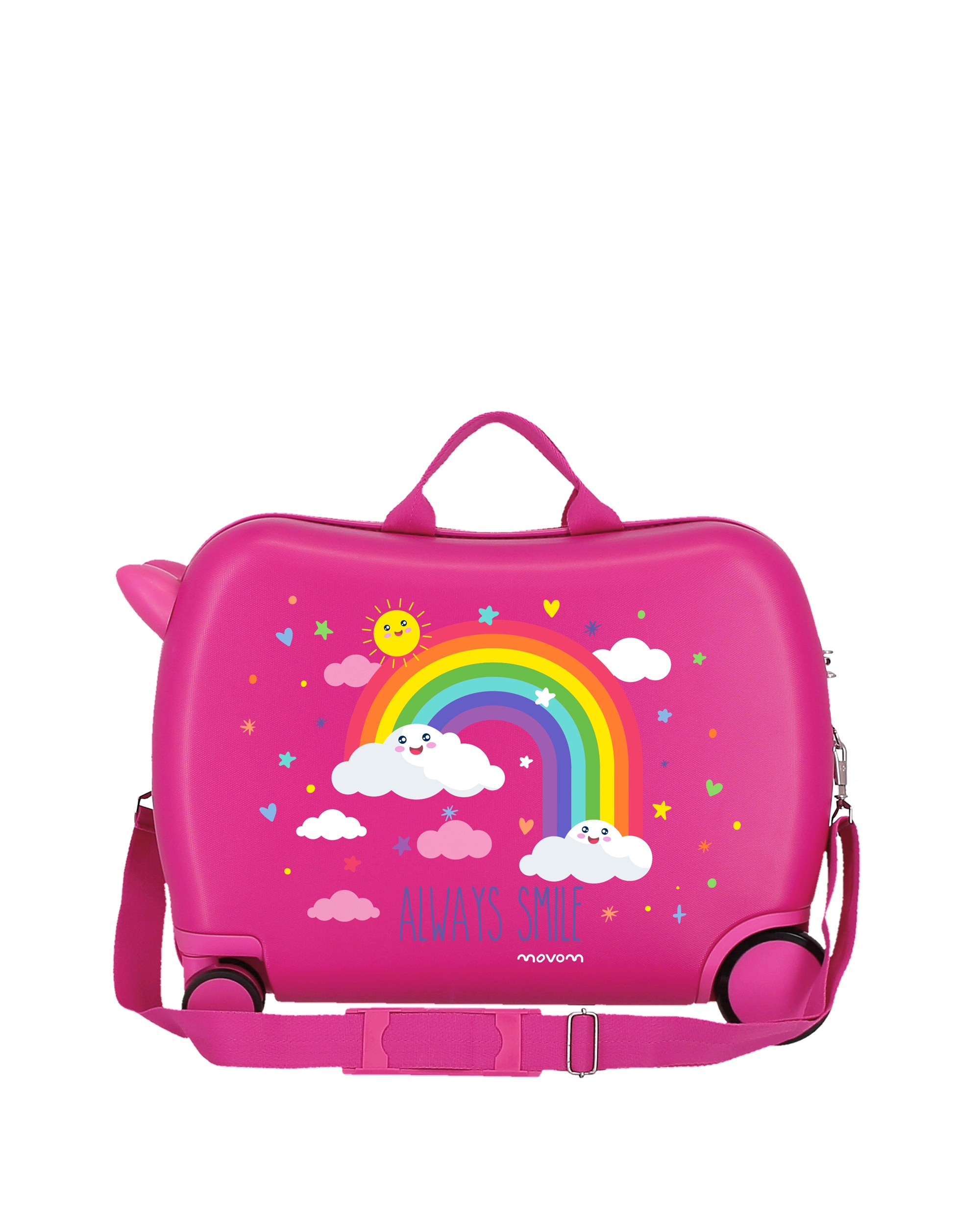 Mala de Cabine Movom Arcoiris Always Smile Rígida com Capacidade de 34l Rosa-3