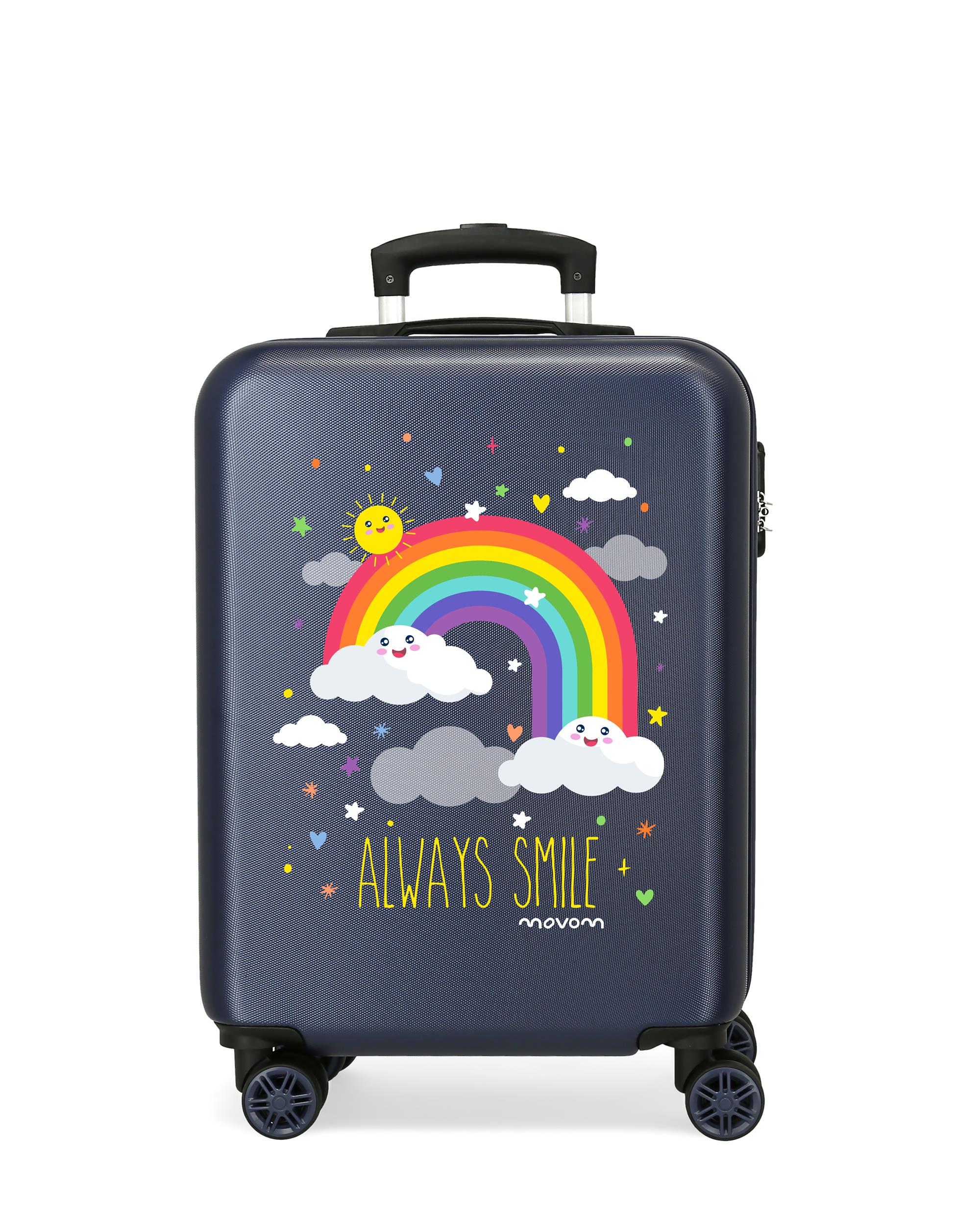 Imagen 1 de Maleta de cabina movom arcoiris always smile rígida 55cm azul marino rígida con capacidad de 35l Azul