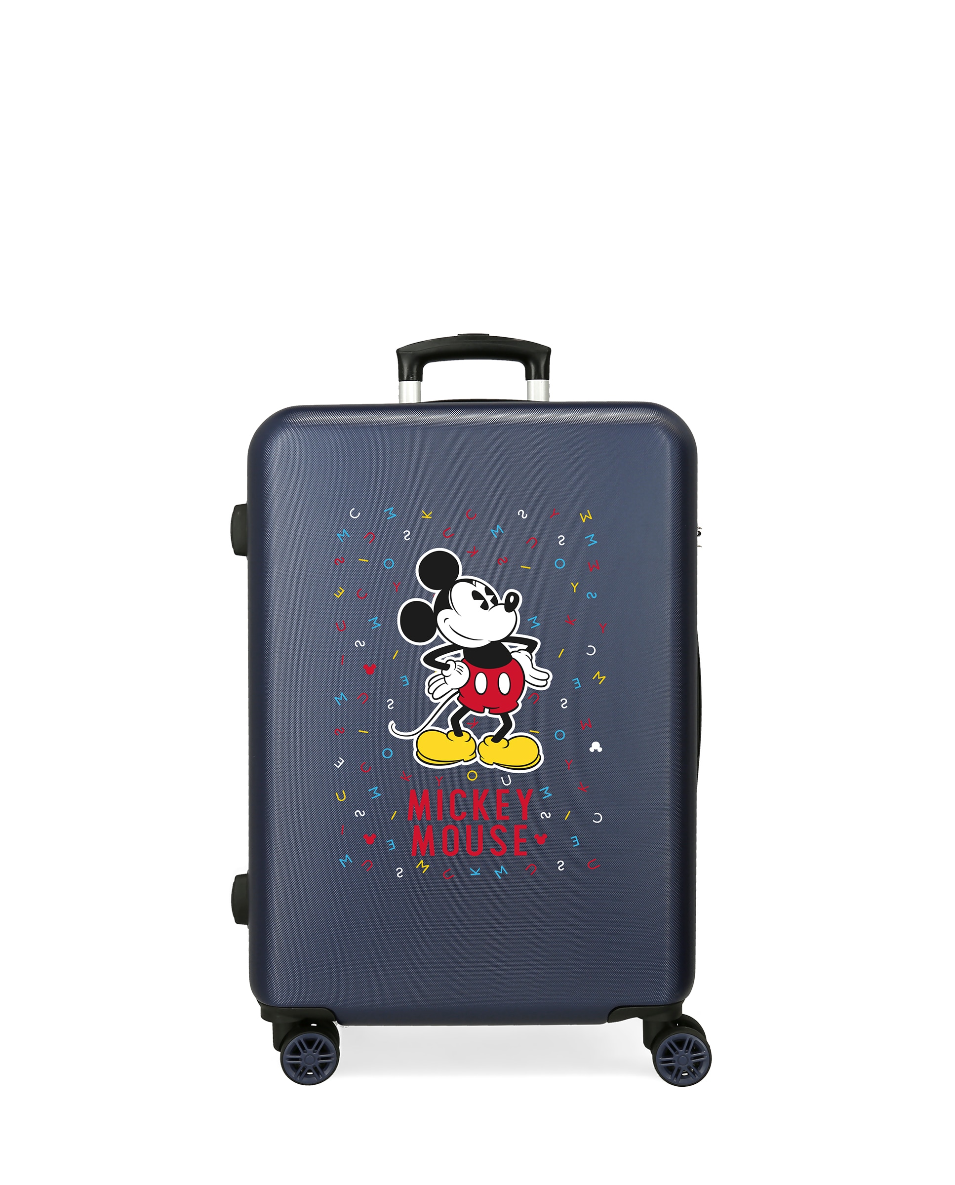 Disney - Maleta mediana infantil Mickey Letras rígida con capacidad de 56L.
