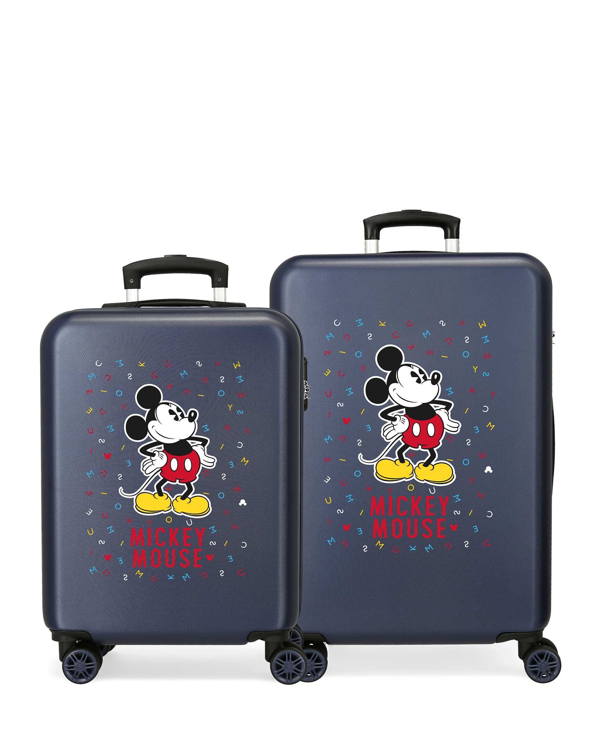 Disney - Juego de maletas Mickey letras rígidas con capacidad de 91L.