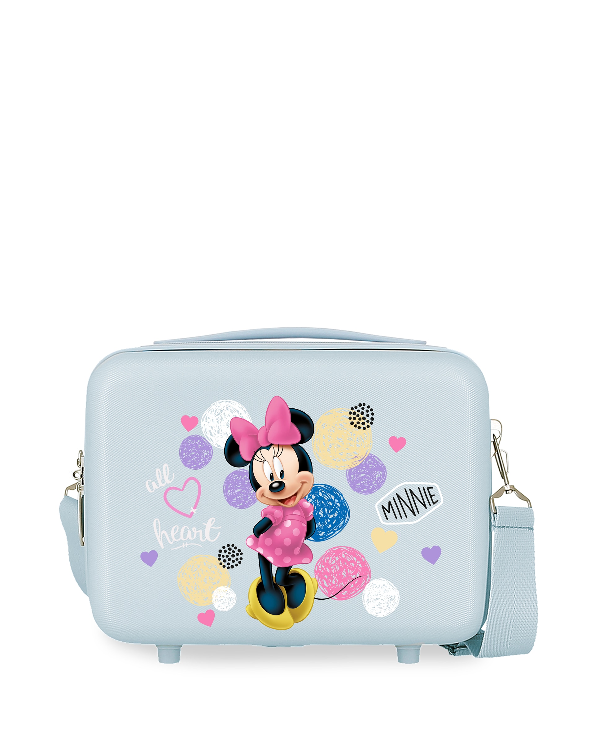 Necessaire Infantil Abs Disney Enjoy Minnie Heart com Capacidade de 9l Azul-claro-1
