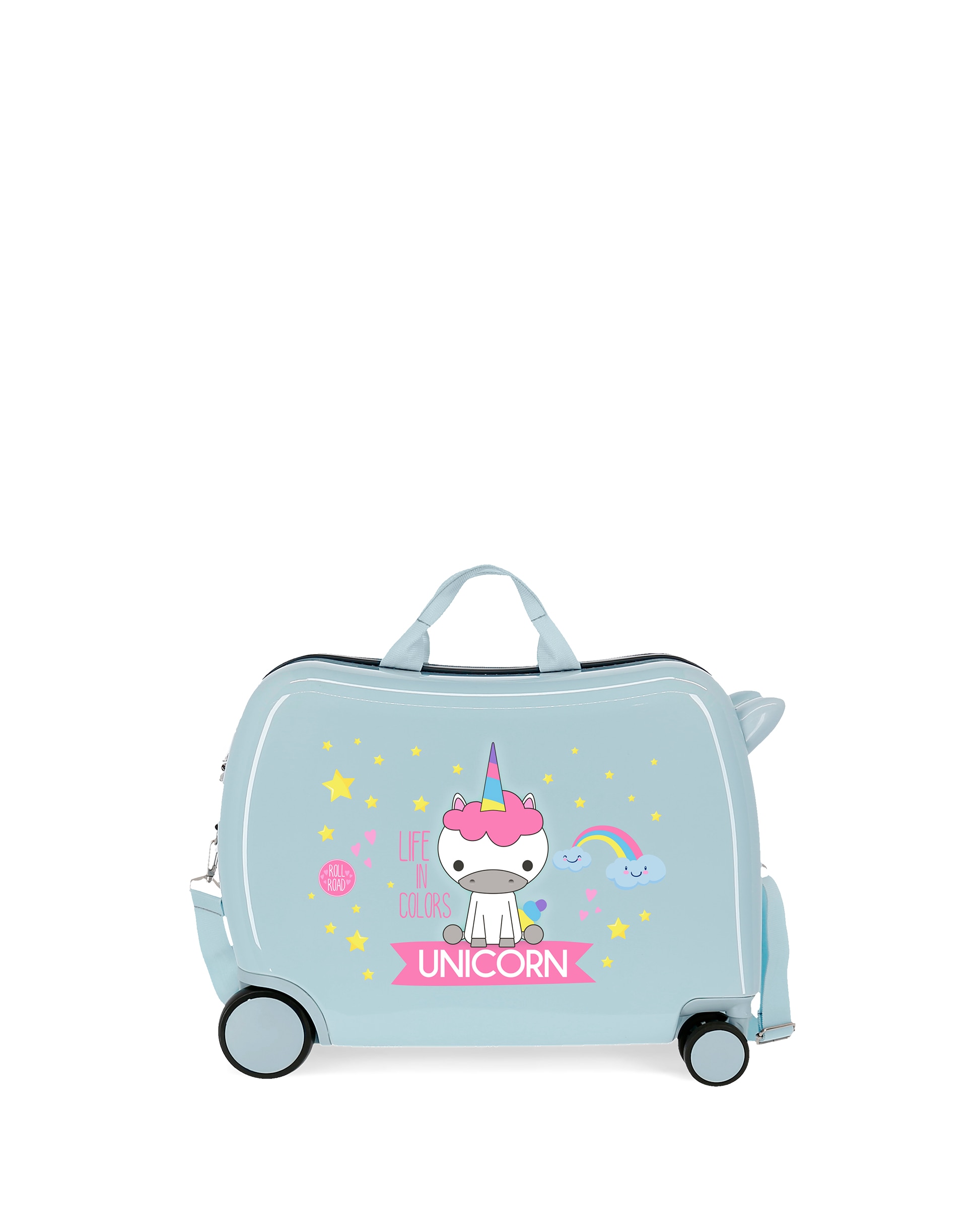 Movom - Maleta infantil Roll Road Little me Unicorn con 2 ruedas multidireccionales y capacidad de 34L.