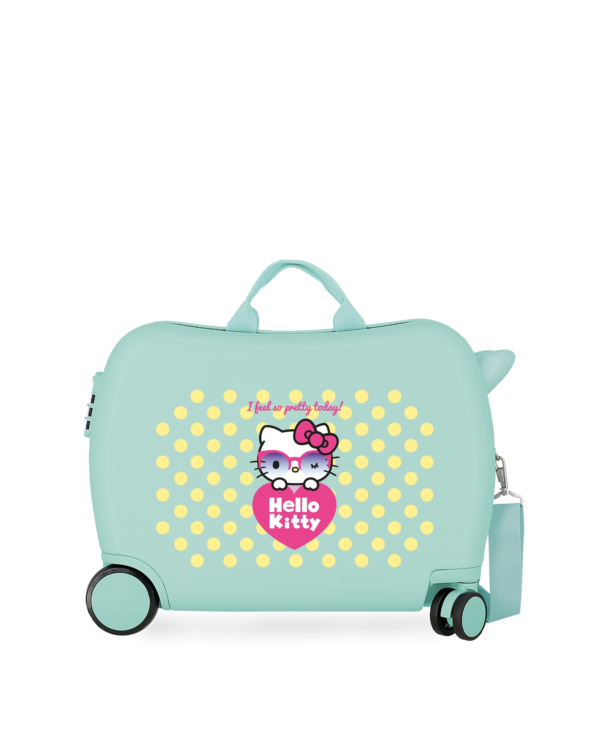 Mala de Cabine Infantil Hello Kitty Pretty Glasses Rígida com Capacidade de 34l Azul-celeste-1