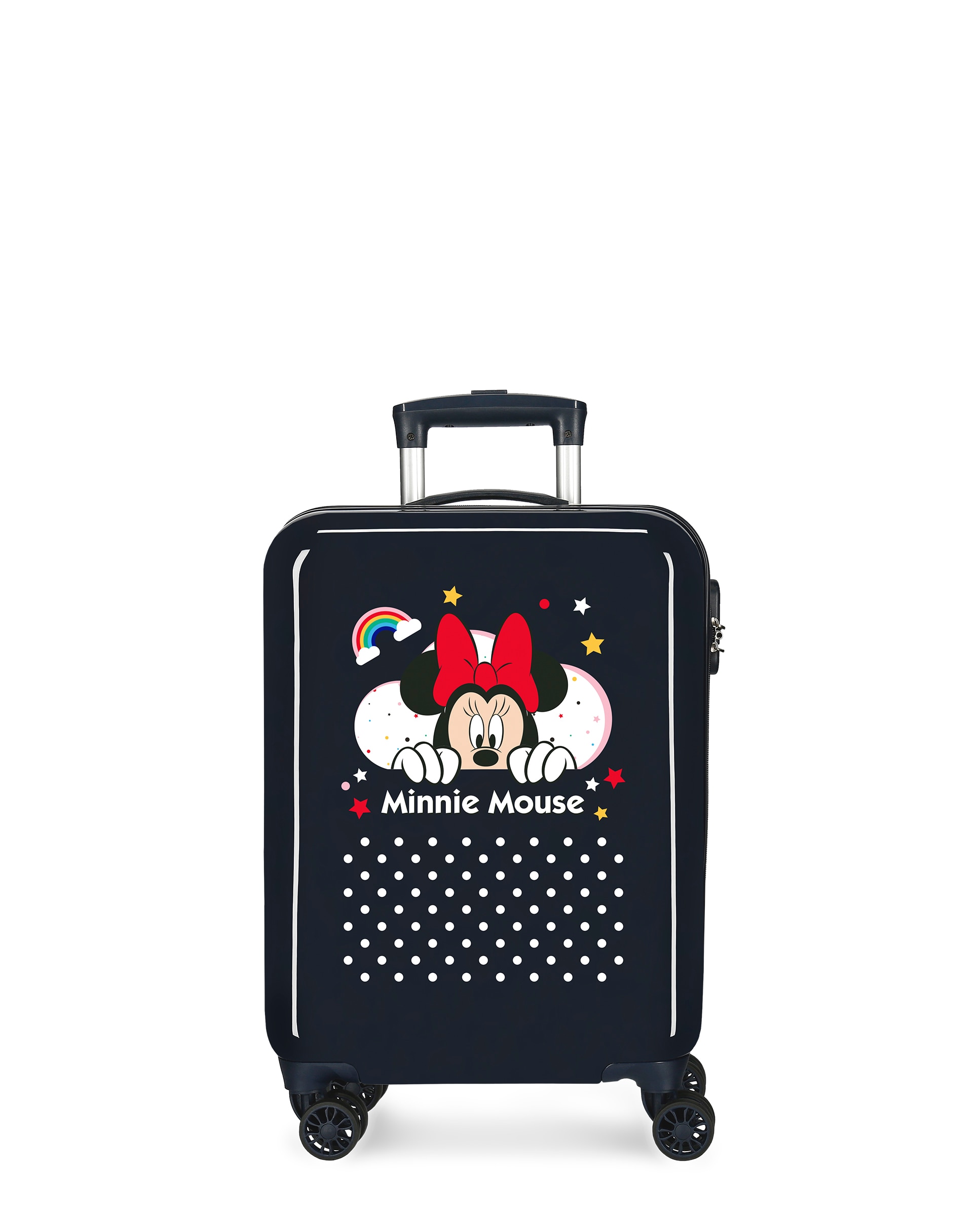Disney - Maleta de cabina Minnie Rainbow rígida con capacidad de 34L.