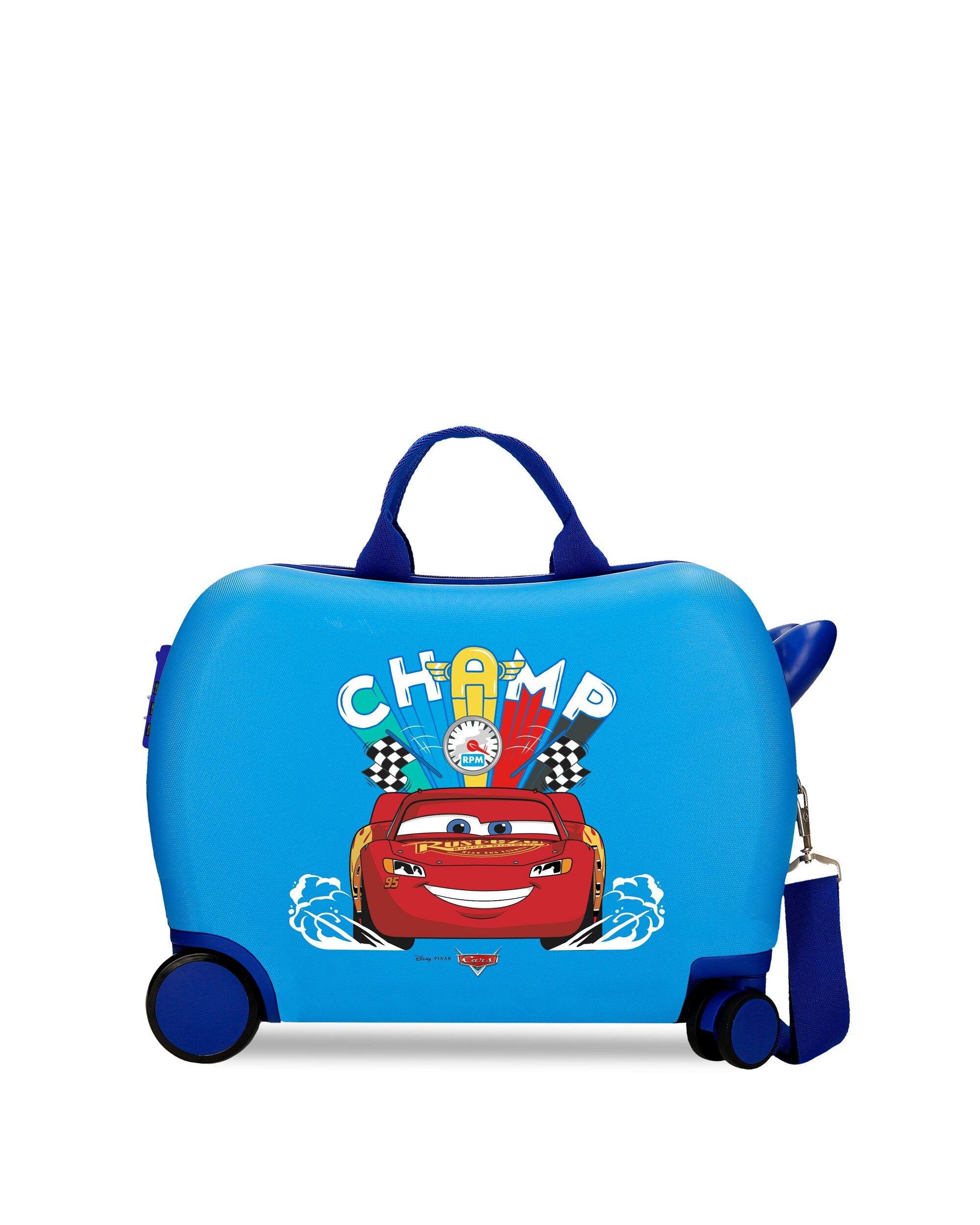 Imagen 0 de Maleta infantil 2 ruedas multidireccionales cars champ rígida con capacidad de 34l Azul