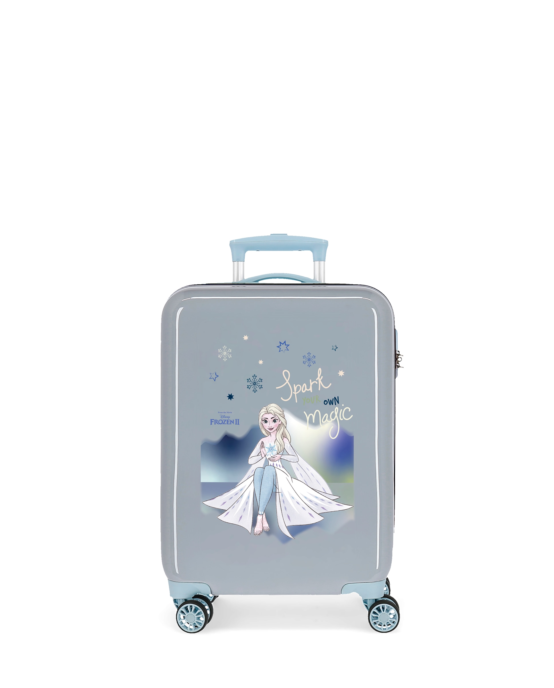 Disney - Maleta de cabina Frozen Spark your own magic Azul rígida con capacidad de 34L.