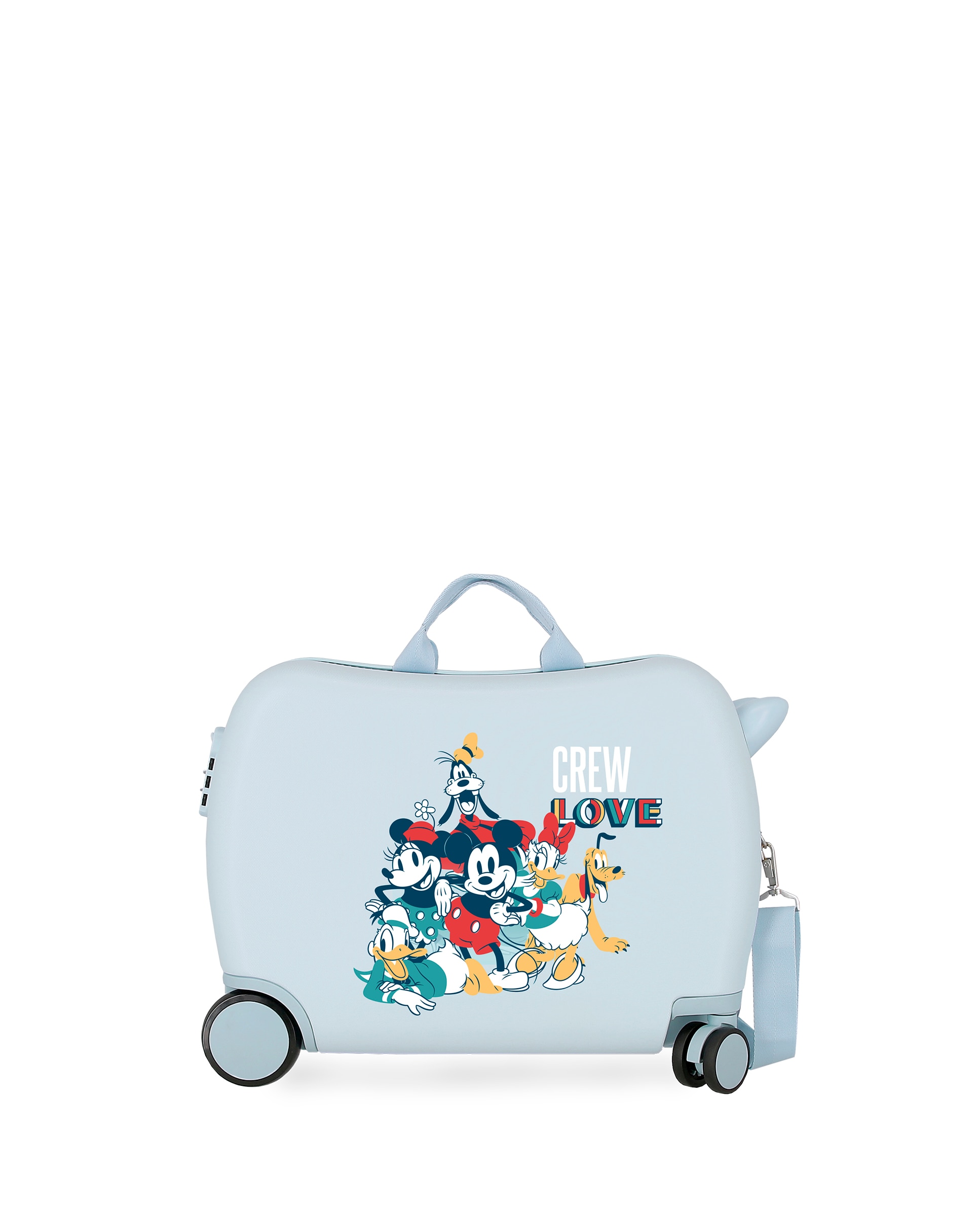 Mala de Cabine Infantil Mickey Crew Love Rígida com Capacidade de 34l Azul-claro-1