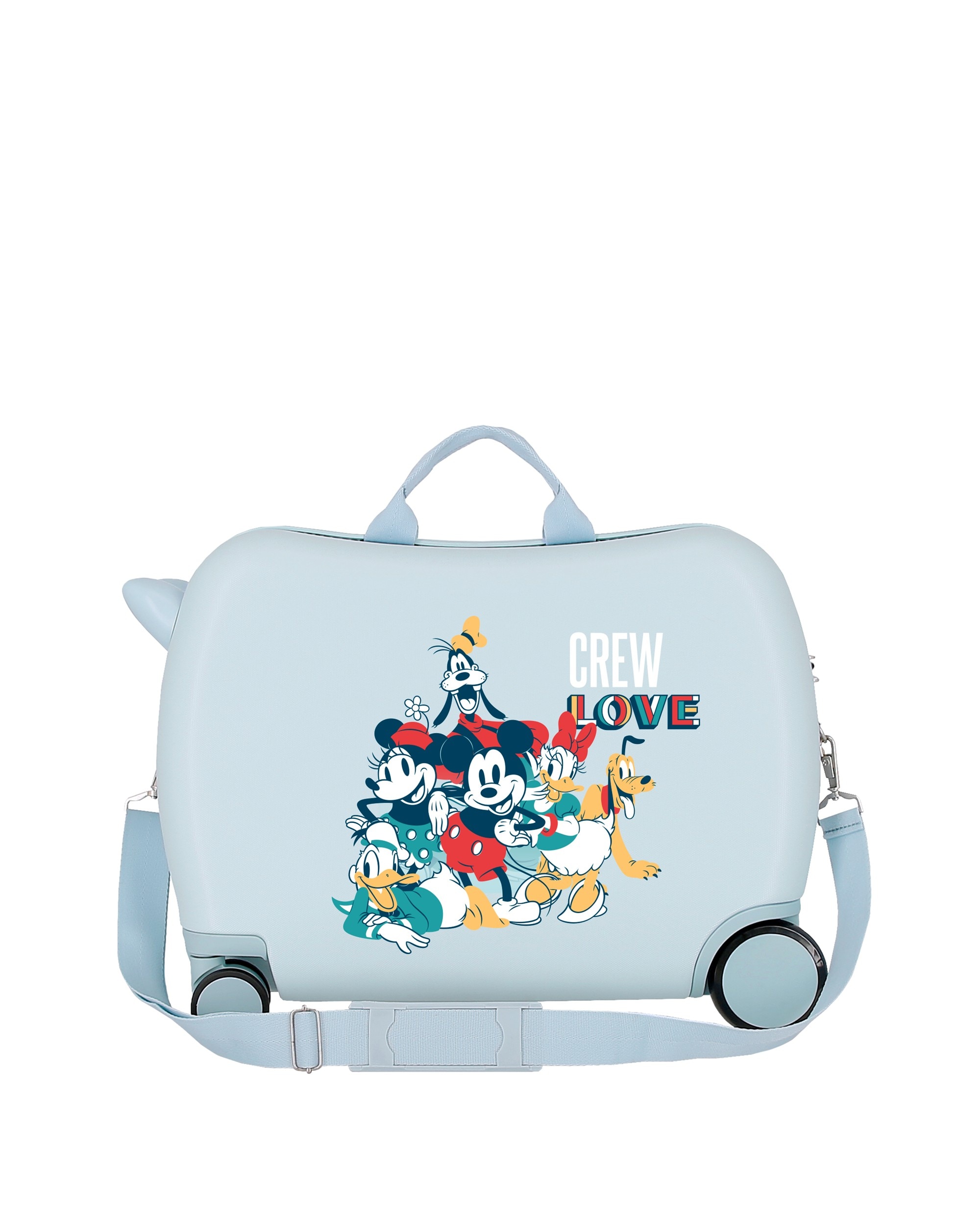 Mala de Cabine Infantil Mickey Crew Love Rígida com Capacidade de 34l Azul-claro-3