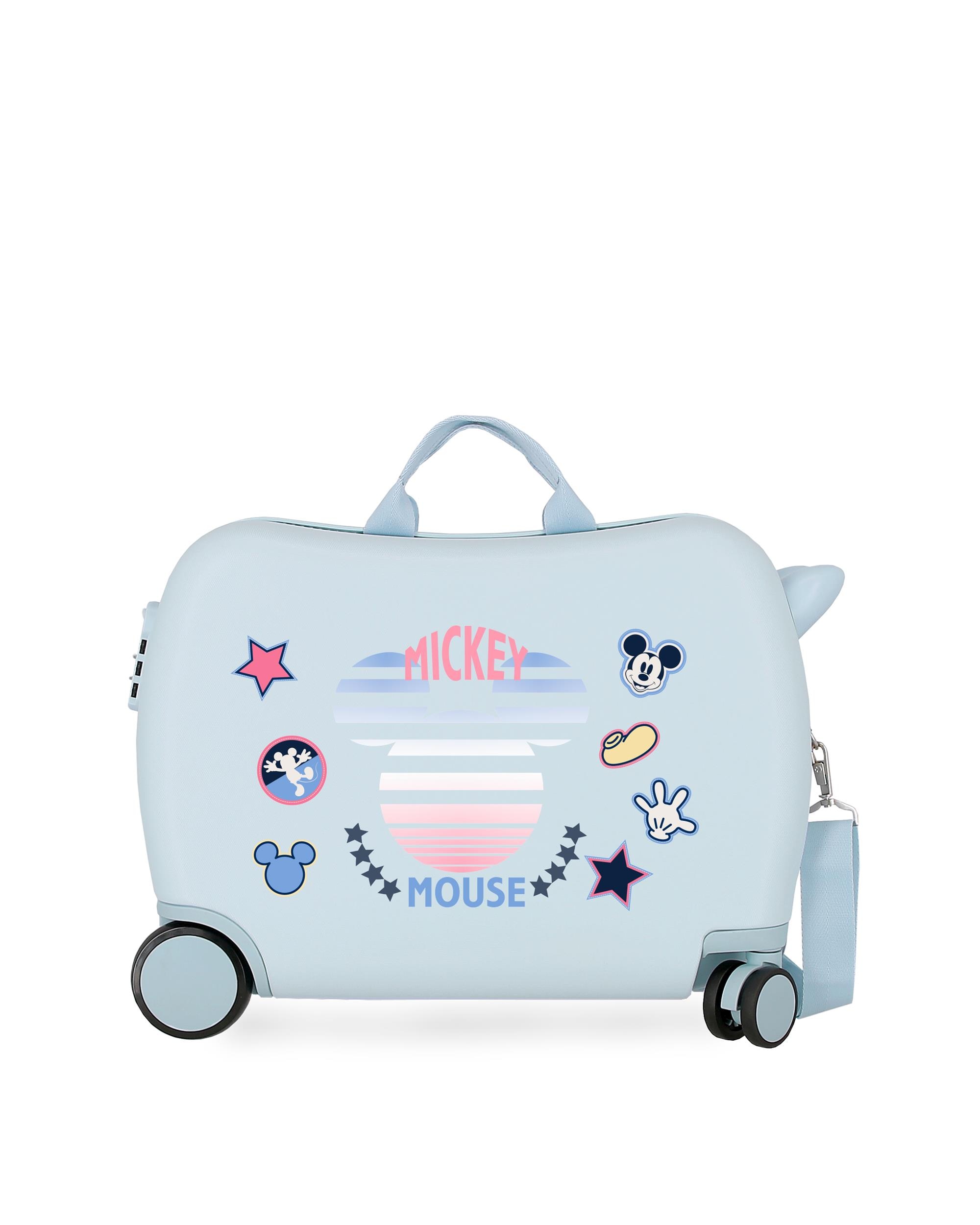 Mala de Cabine Infantil Mickey Rígida com Capacidade de 34l Azul-claro-1