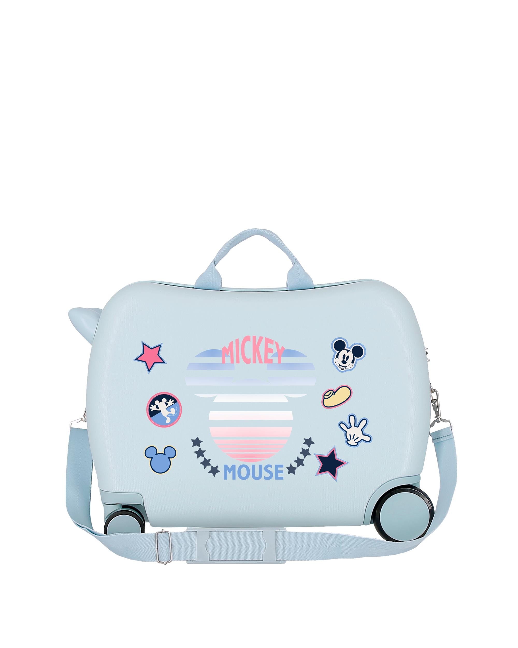Mala de Cabine Infantil Mickey Rígida com Capacidade de 34l Azul-claro-3