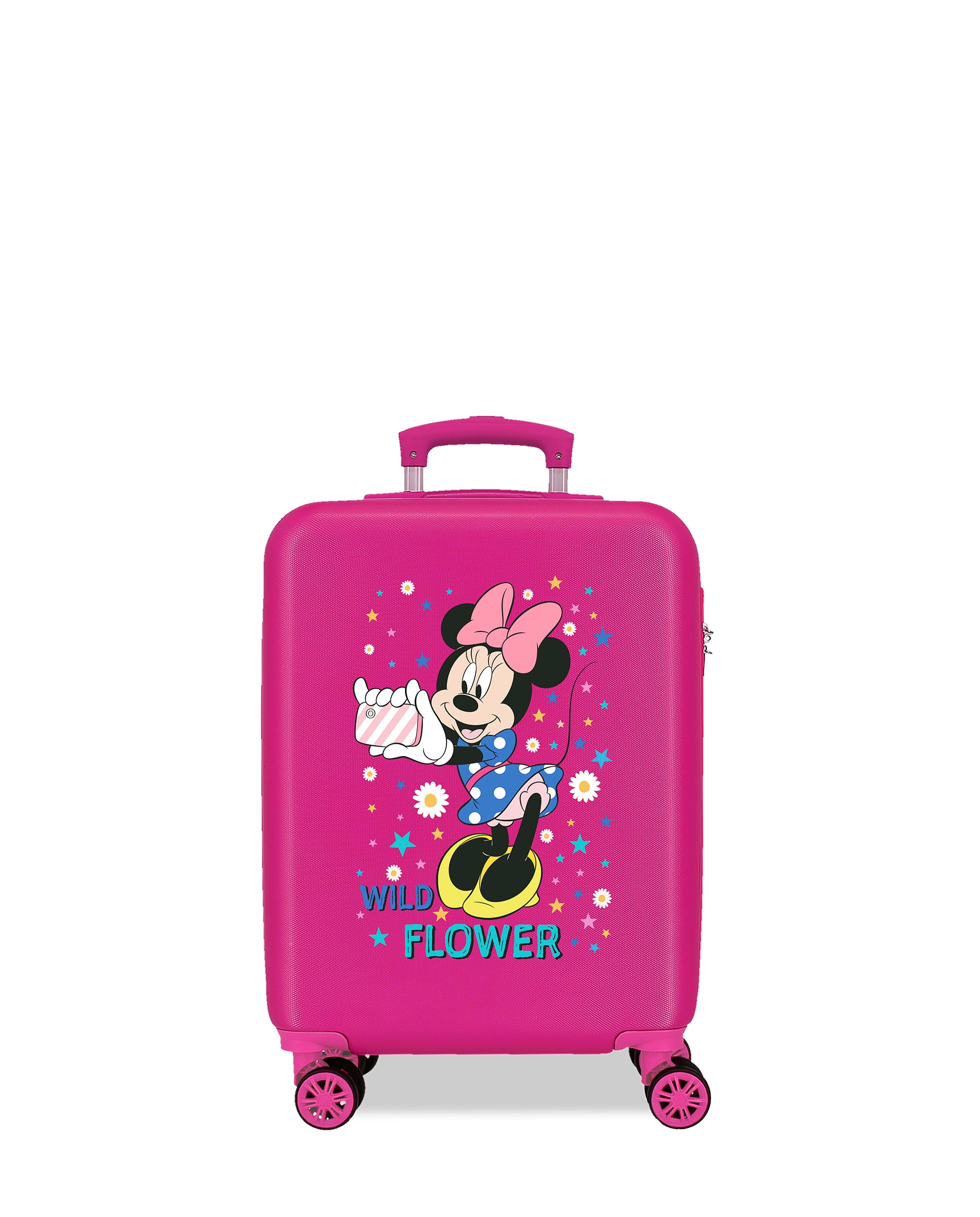 Mala de Cabine Infantil Minnie Wild Flower Rígida com Capacidade de 34l Fúcsia-1