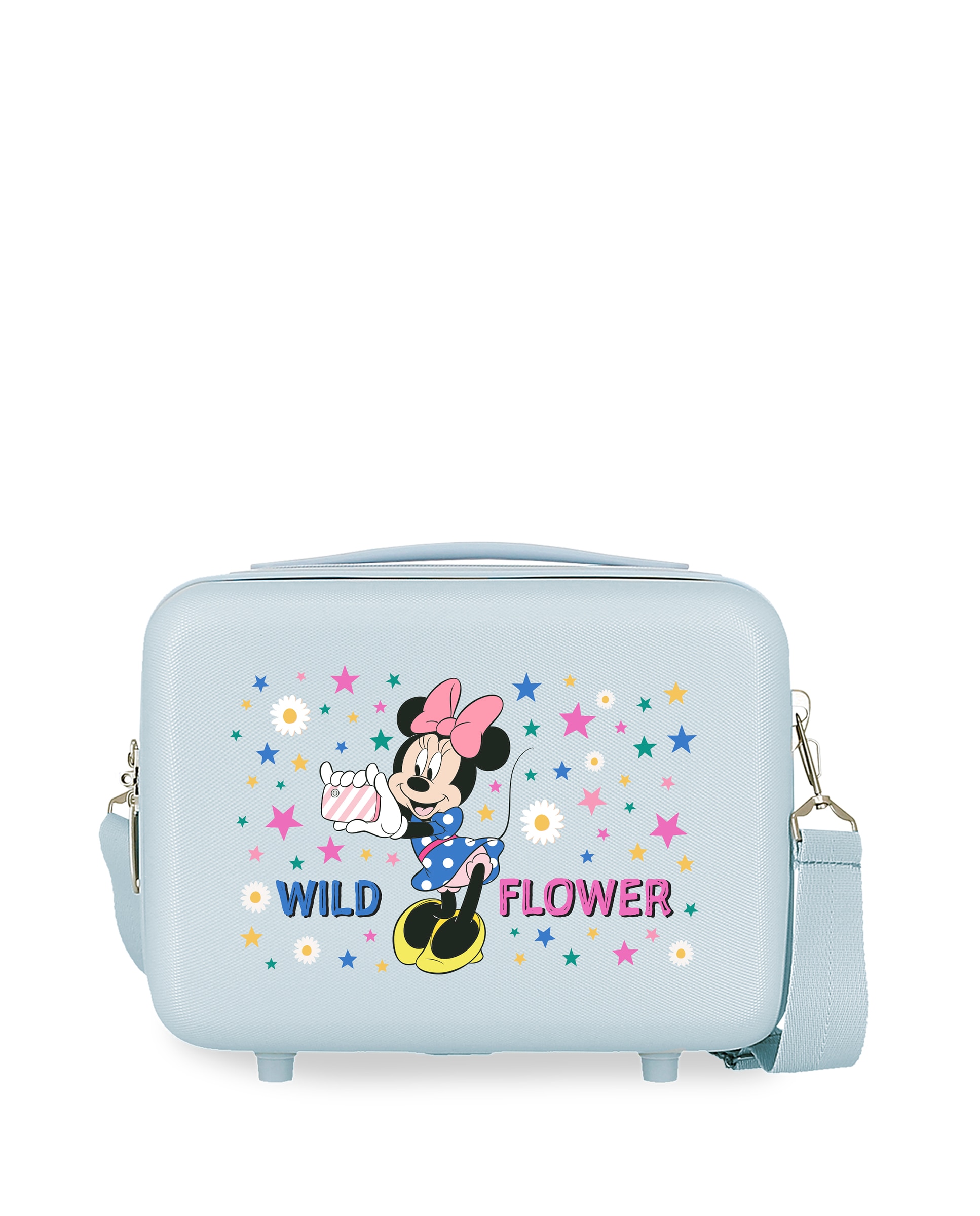 Necessaire Infantil Abs Disney Minnie Wild Flower com Capacidade de 9l Azul-claro-1