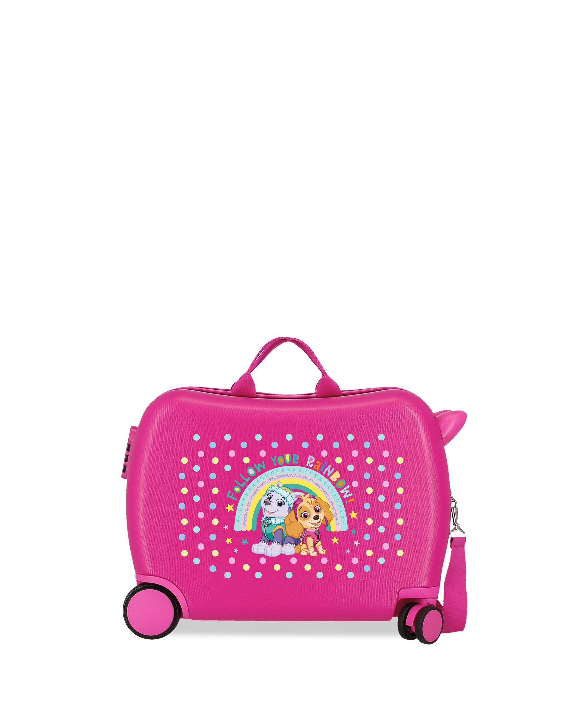 Mala Infantil de Cabine Patrulha Pata Follow Your Rainbow Rígida com Capacidade de 34l Rosa / Verde-1