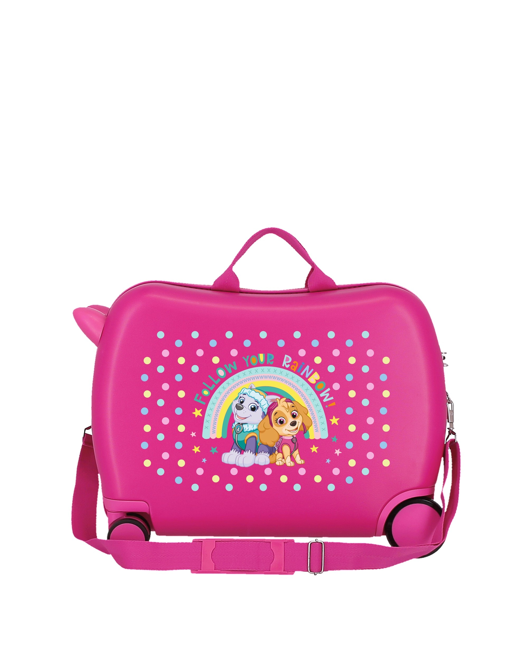 Mala Infantil de Cabine Patrulha Pata Follow Your Rainbow Rígida com Capacidade de 34l Rosa / Verde-3