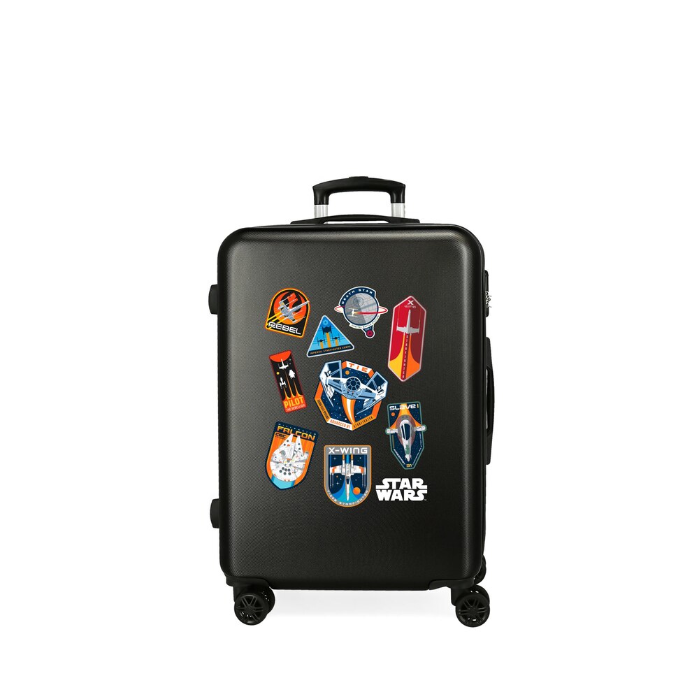 Maleta mediana infantil Star Wars Badges Space Mission rígida con capacidad de 70L