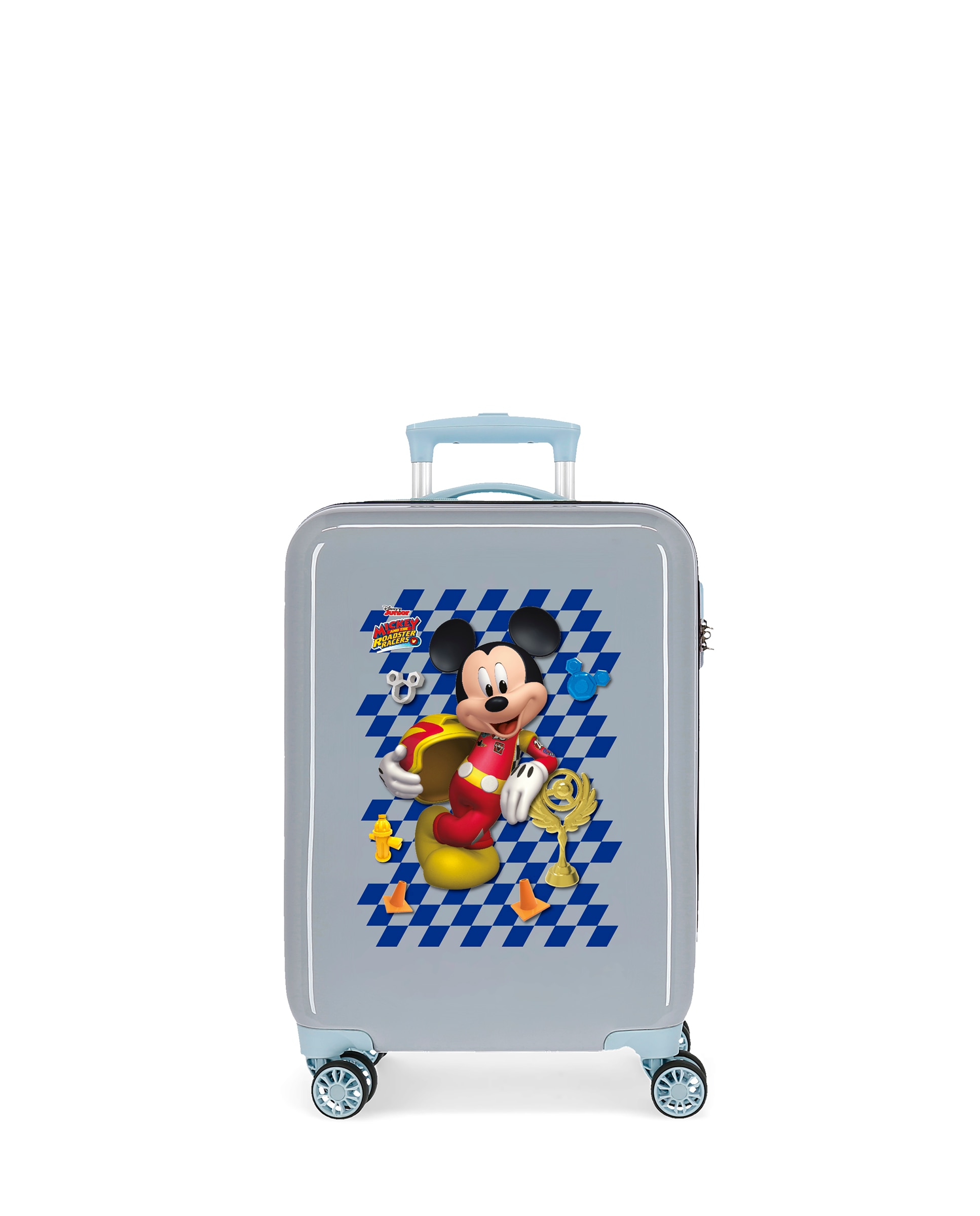 Disney - Maleta de cabina Mickey Good Mood rígida 55cm Azul claro rígida con capacidad de 34L.