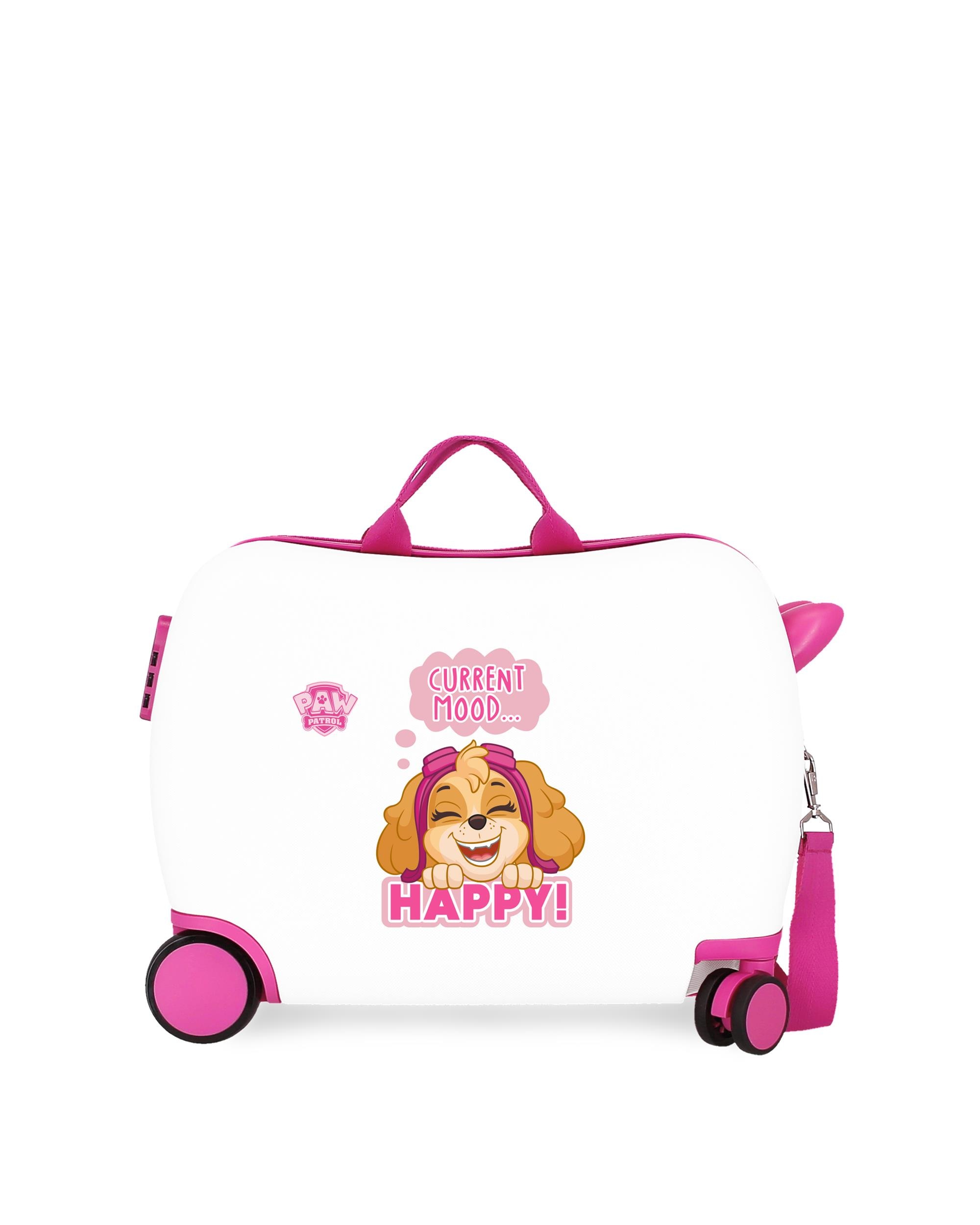 Imagen 1 de Maleta de cabina La Patrulla Canina Playful rígida con capacidad de 34L Blanco / Rosa