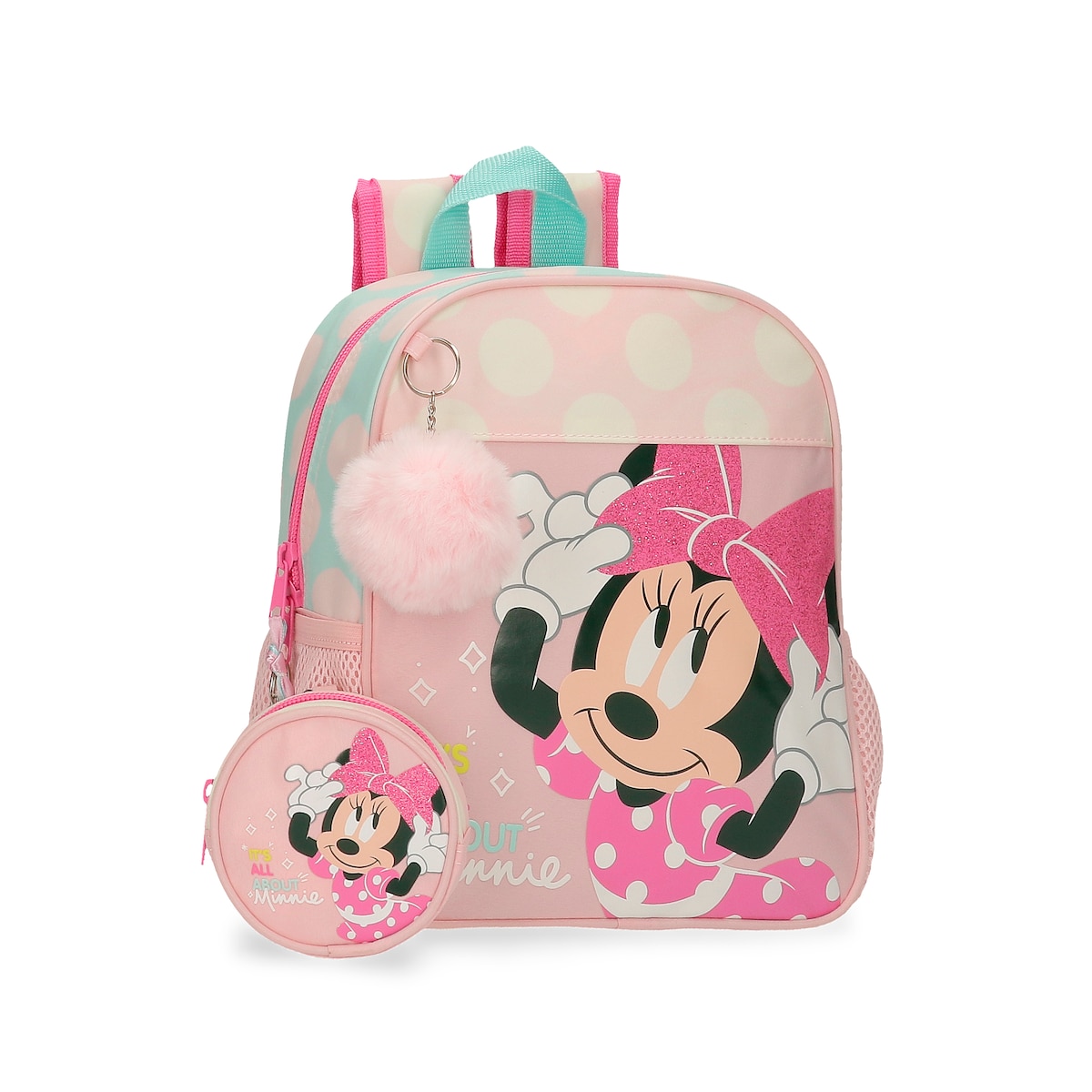 Mochila Guardería Minnie play all day escolar disney rosa 21x25x10 cms poliéster 525l de 25cm