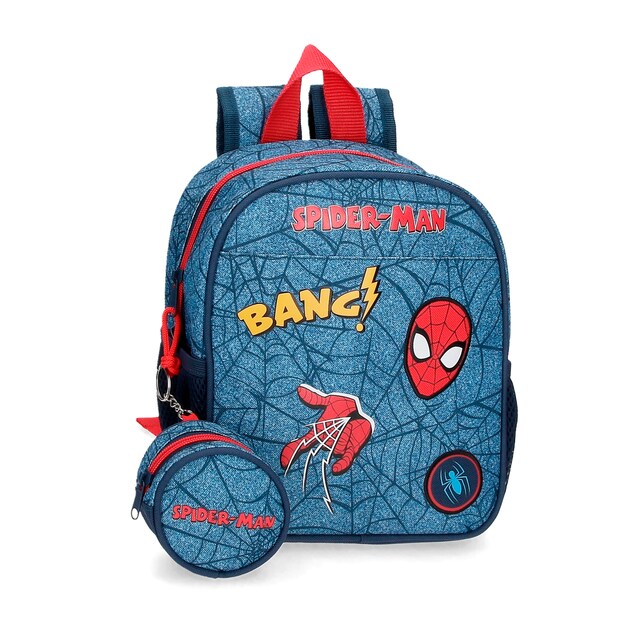 Imagen 0 de Mochila guardería Spiderman Denim 25cm con porta chupete