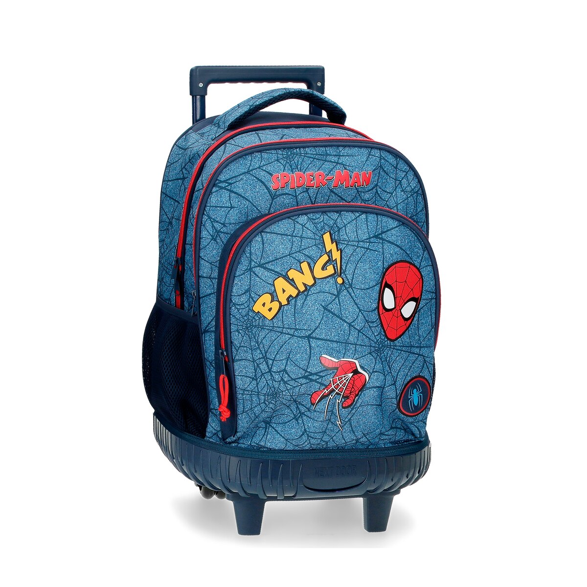 Mochila Con Ruedas spiderman denim 2r marvel azul 32x45x21 compact 2 cms 3024l