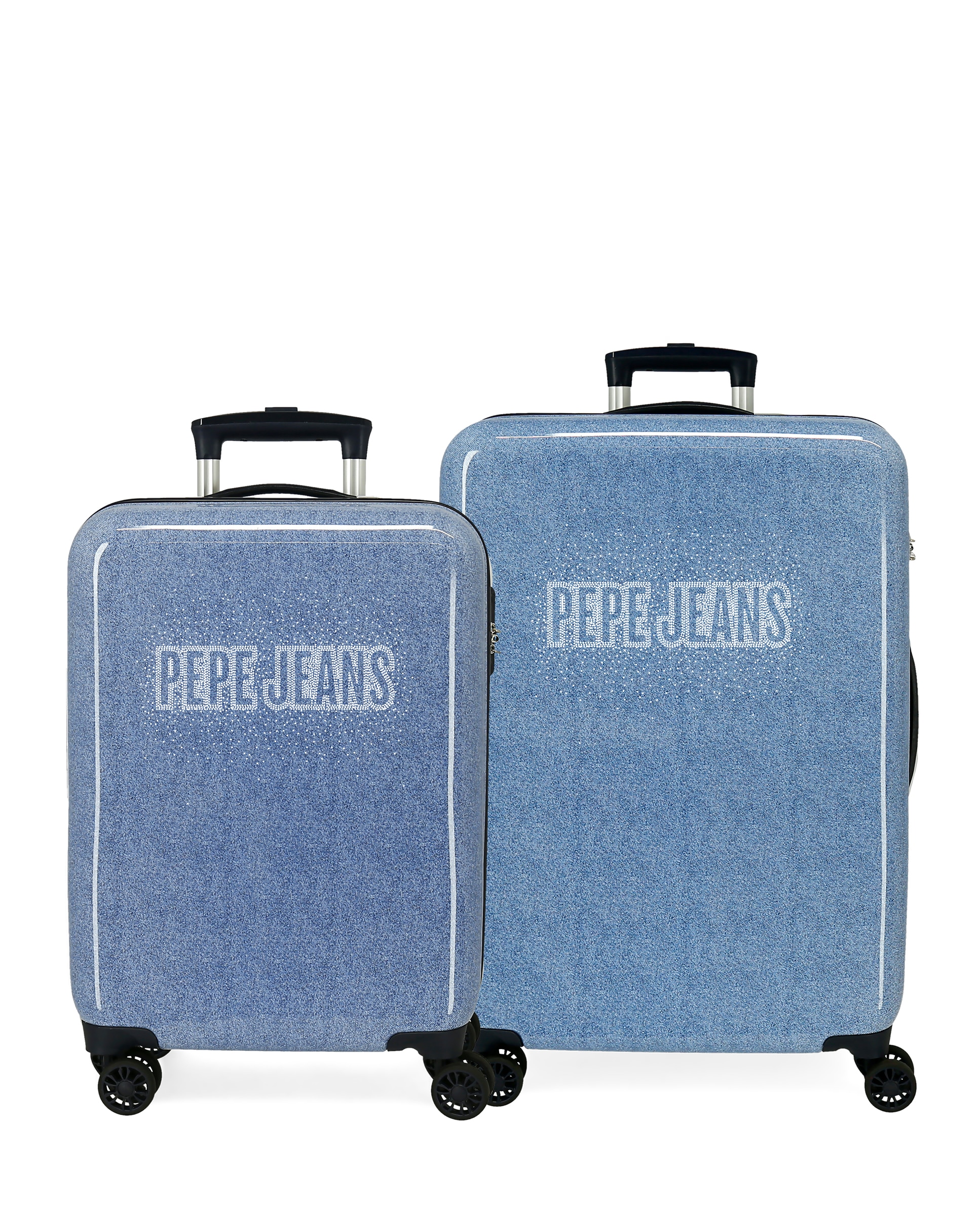 Pepe Jeans - Juego de maletas (cabina y mediana) Digital Gail rígidas con capacidad de 104L.