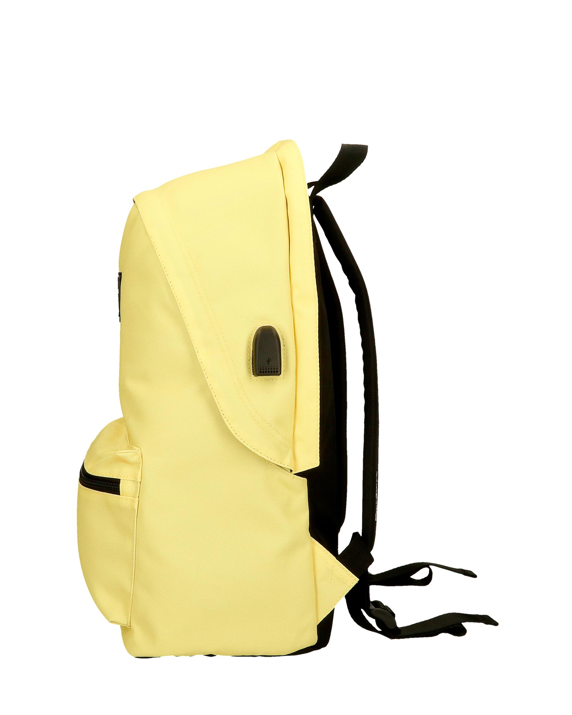 Imagen 4 de Mochila Pepe Jeans Aris Colorful portaordenador dos compartimentos Amarillo claro Amarillo
