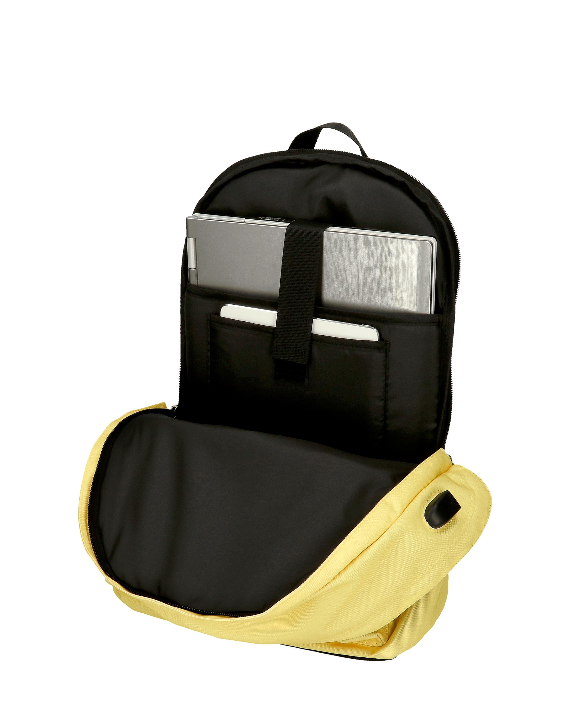 Imagen 5 de Mochila Pepe Jeans Aris Colorful portaordenador dos compartimentos Amarillo claro Amarillo