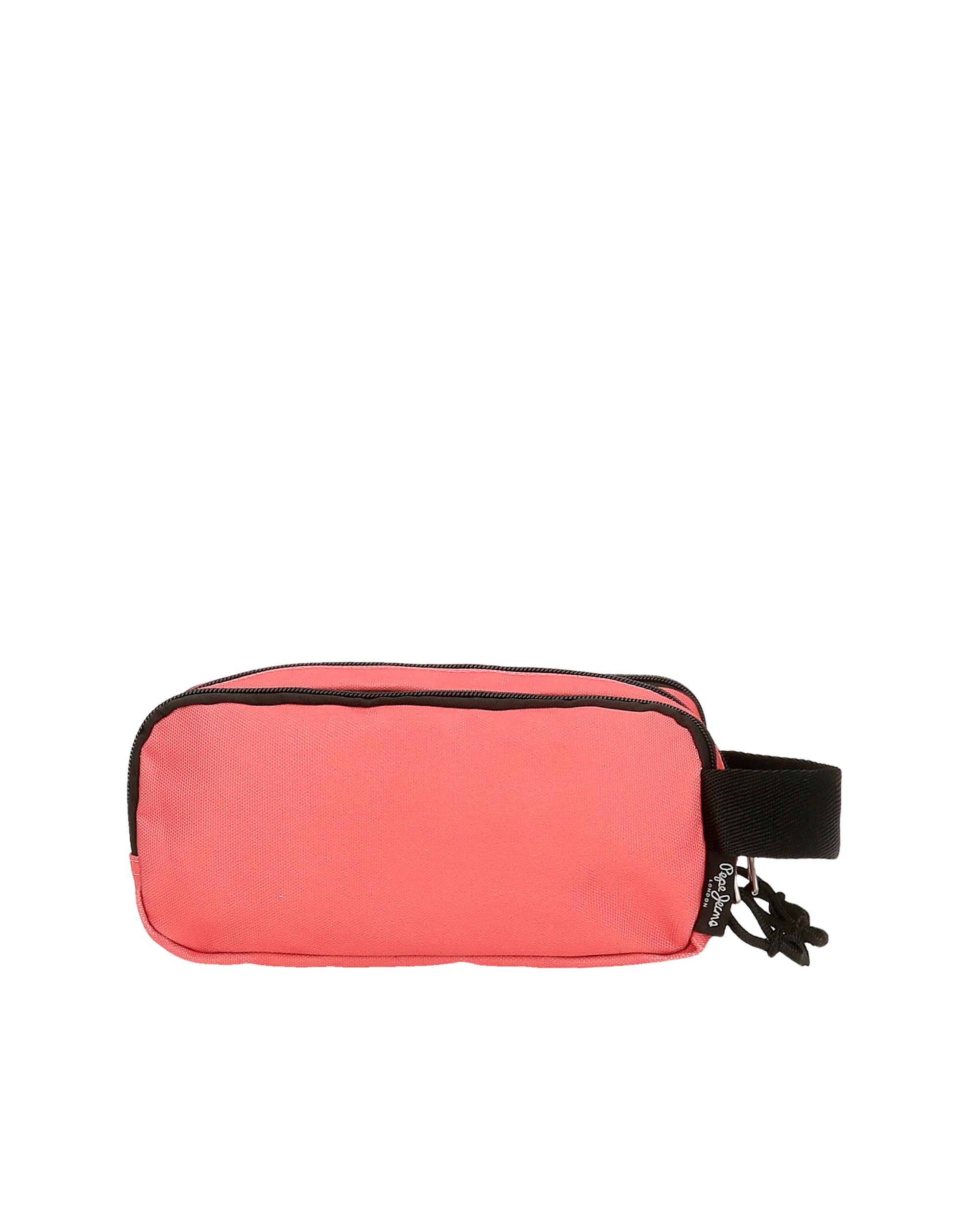Estuche Pepe Jeans Aris Colorful tres compartimentos Coral Rosa-3