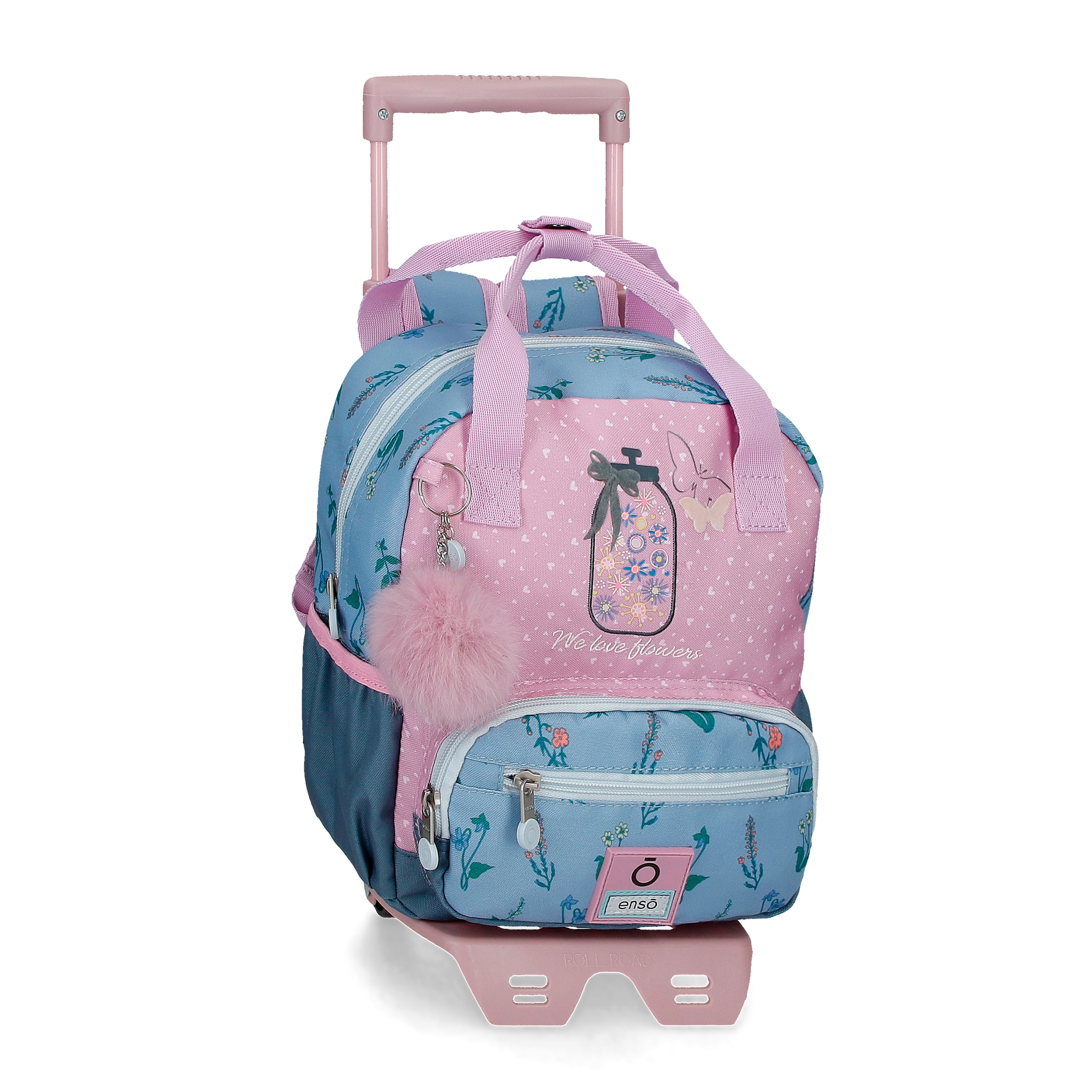 Mochila pequeña Enso We Love Flowers con carro.