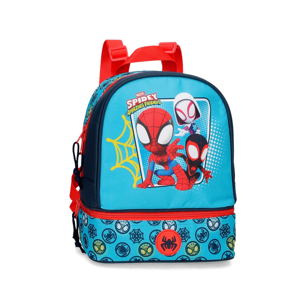 Mochila Spidey Team 28cm con portamerienda marvel up merienda azul 23x28x13 cms 837l 23 28 13