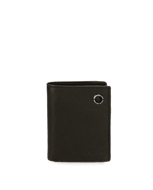 Imagen 0 de Cartera de hombre Badge vertical de piel color negro