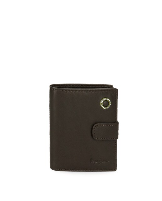 Imagen 0 de Cartera de hombre Badge marrón con cierre de clic