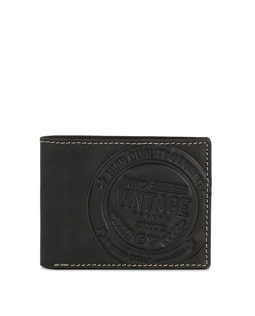 Imagen 0 de Cartera de hombre Vintage de piel con bloqueo Rfid