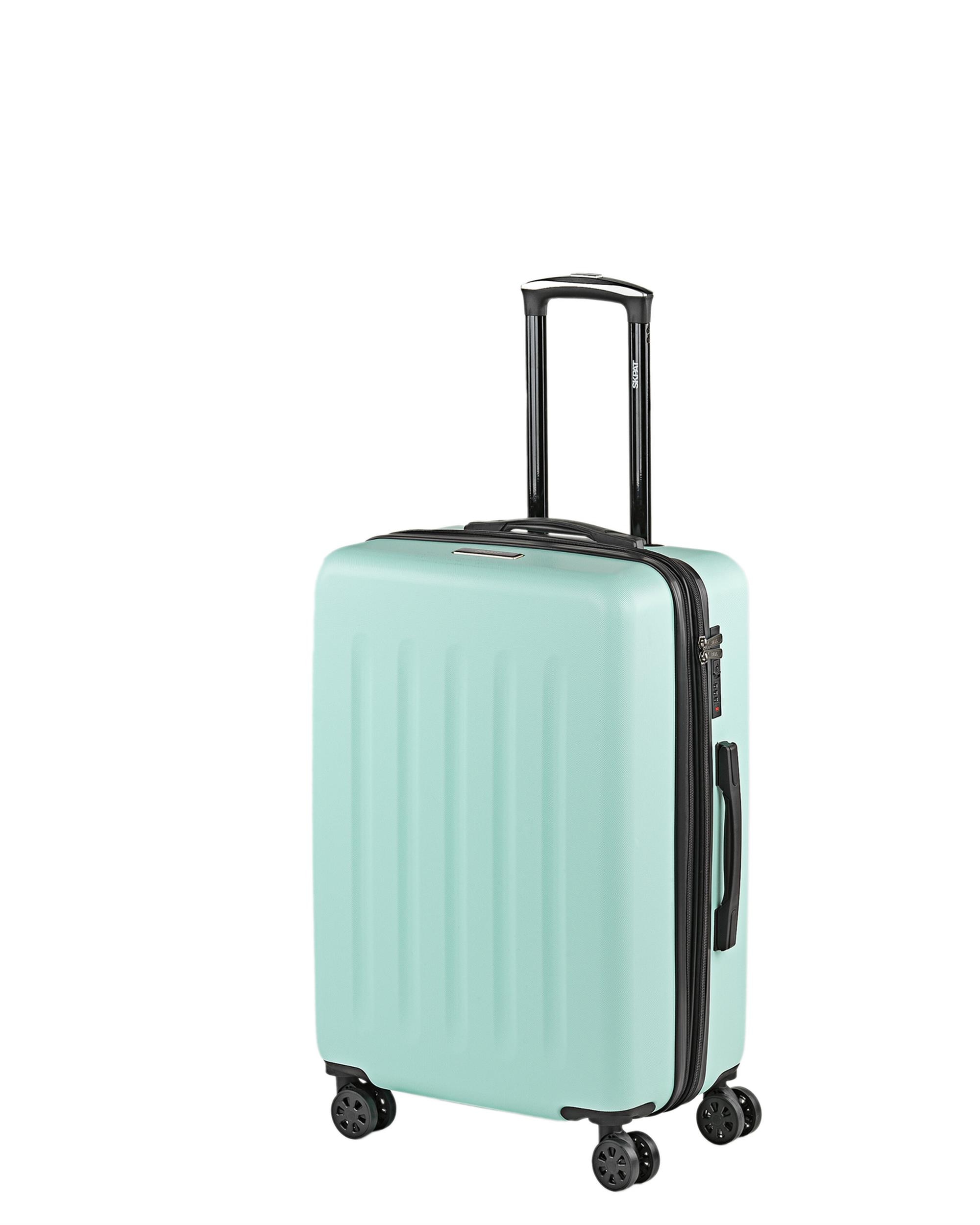 Maleta mediana expandible Lisboa dura extensible con capacidad de 74 Litros - SKPAT - Gris oscuro Verde menta-2